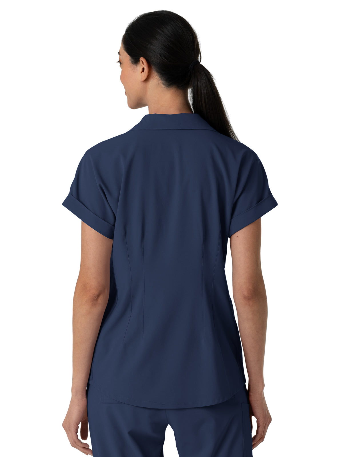 Women’s Two-Pocket Flex-n-Reach Collared Top - 6934 - Navy