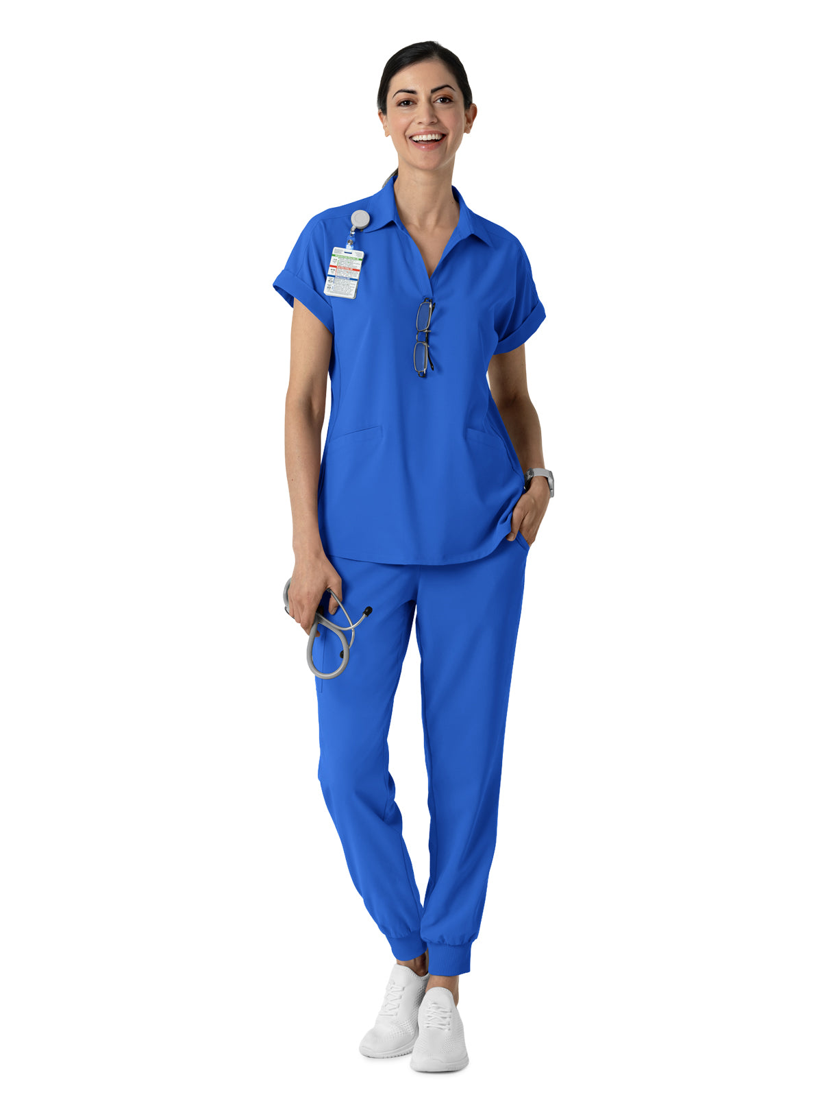 Women’s Two-Pocket Flex-n-Reach Collared Top - 6934 - Royal