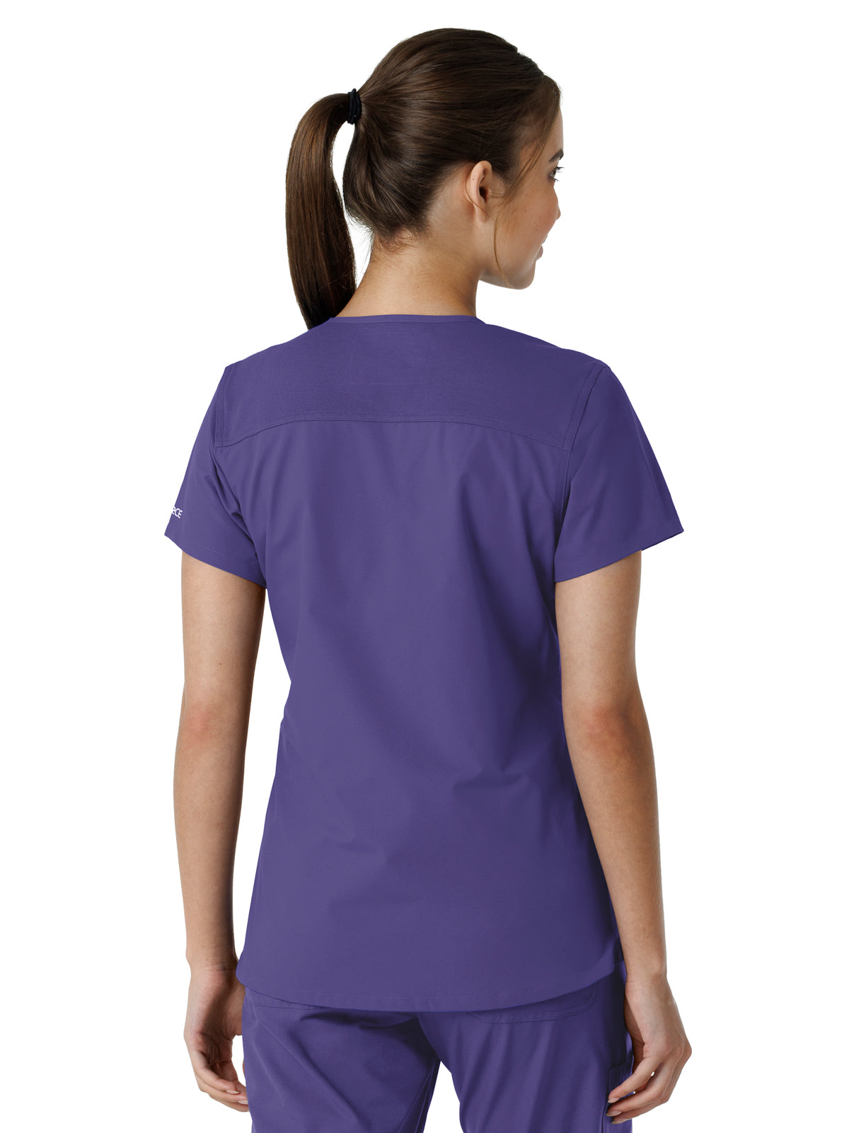 Women's Four-Pocket V-Neck Knit Panel Top - C12313 - Grape