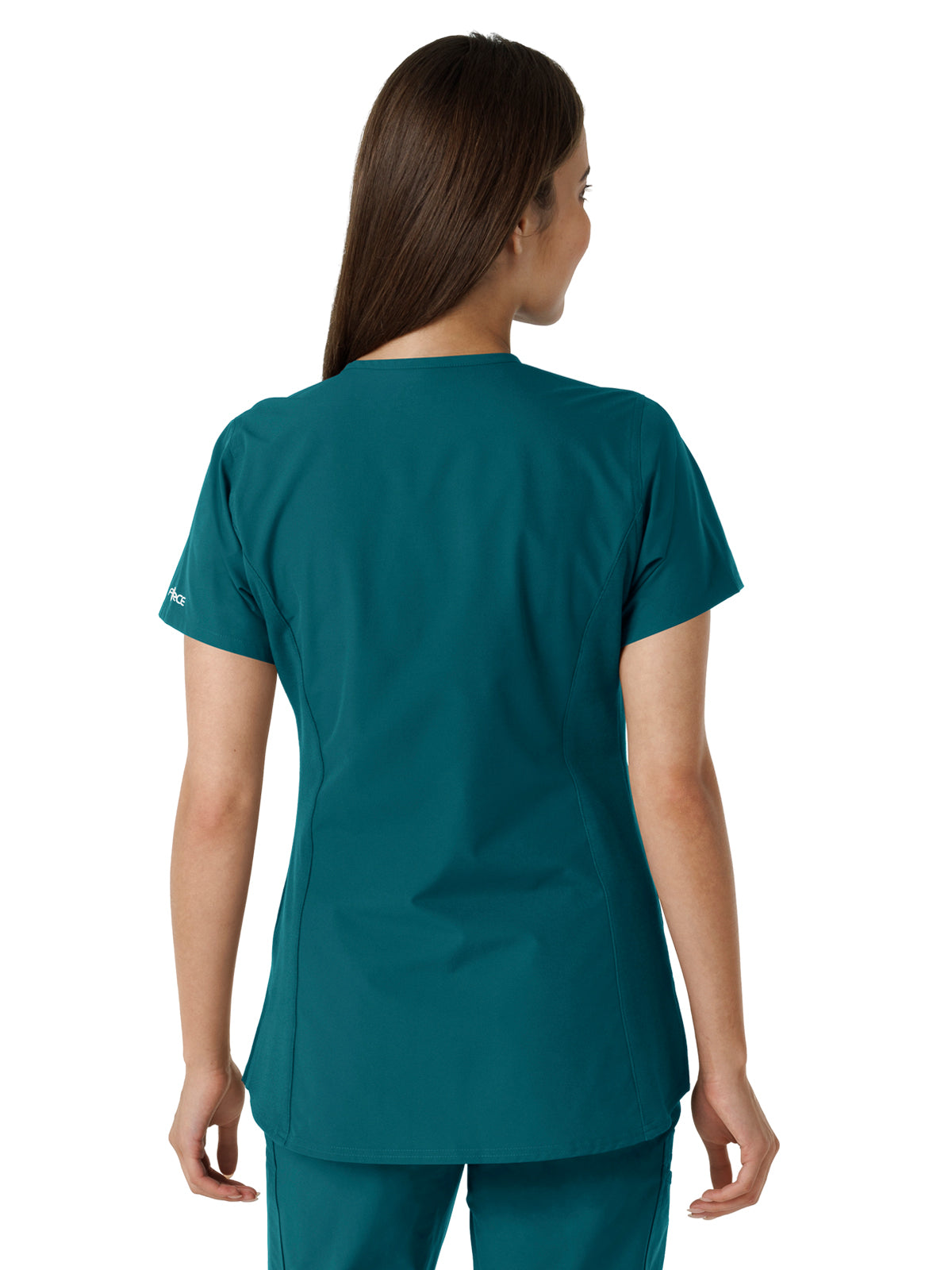 Women's Notch Neck Tunic Knit Panel Top - C12413 - Caribbean