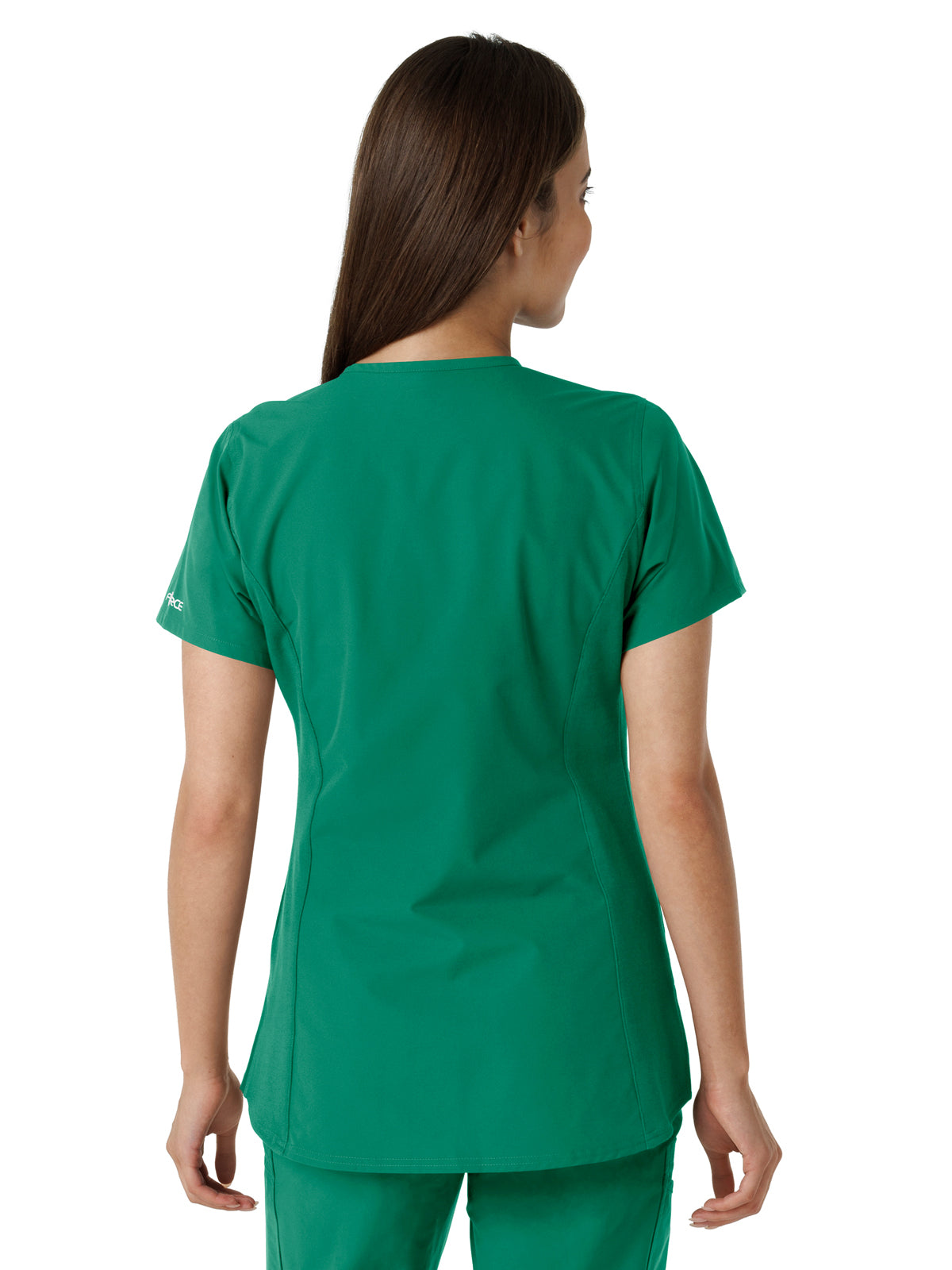 Women's Notch Neck Tunic Knit Panel Top - C12413 - Hunter