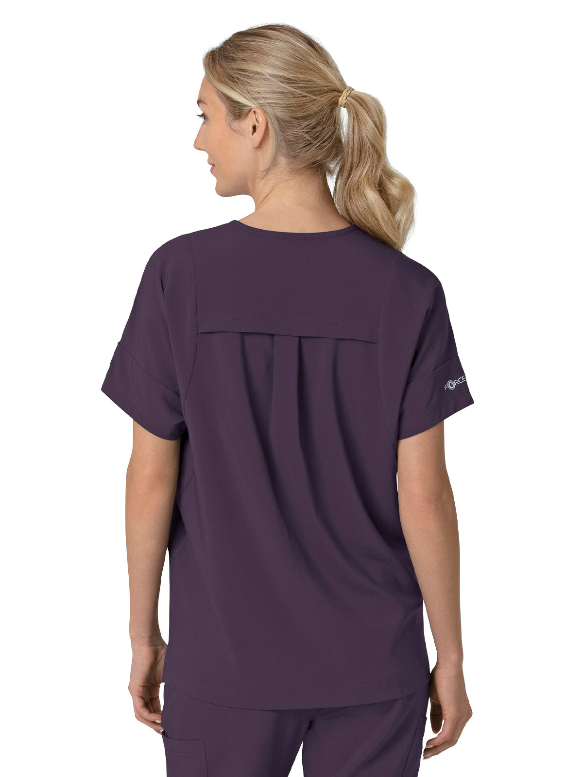 Women's Four-Pocket Oversized V-Neck Top - C13110 - Black Plum