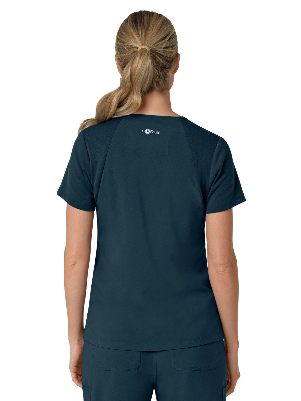 Women's Three-Pocket Flex Panel V-Neck Top - C13210 - Navy