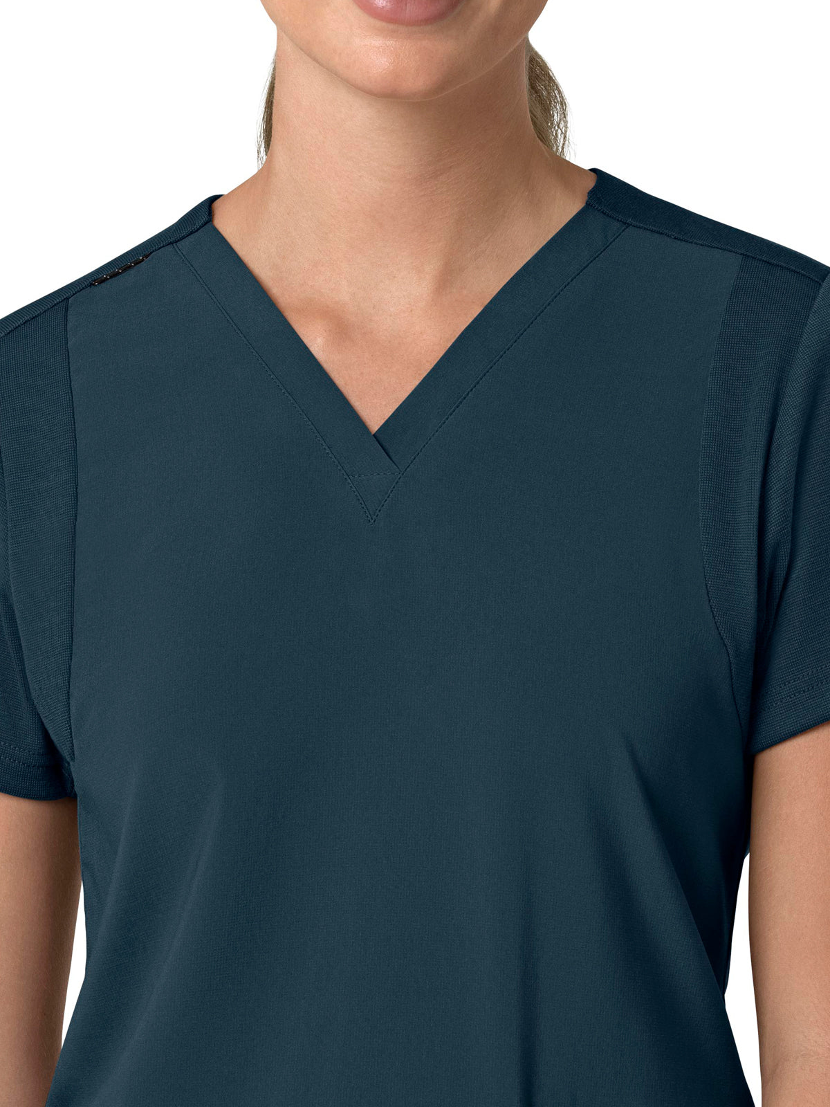 Women's Three-Pocket Flex Panel V-Neck Top - C13210 - Navy