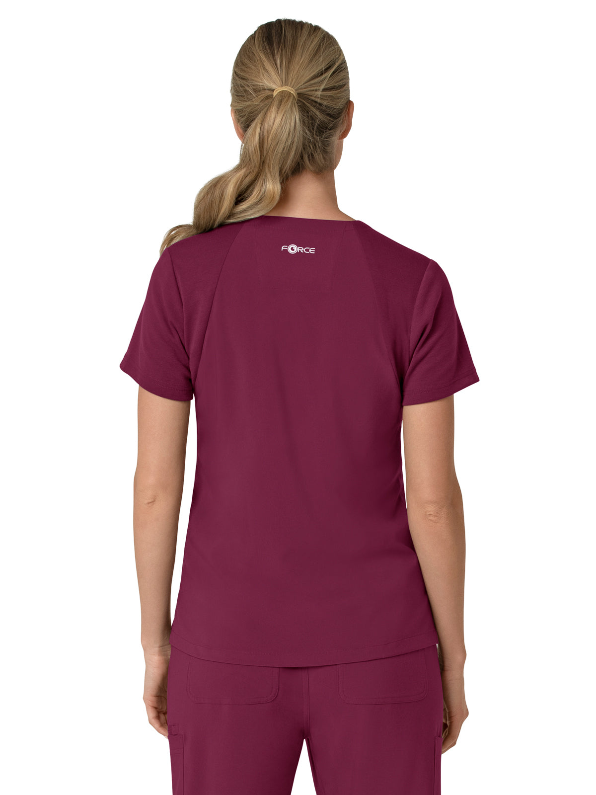 Women's Three-Pocket Flex Panel V-Neck Top - C13210 - Wine