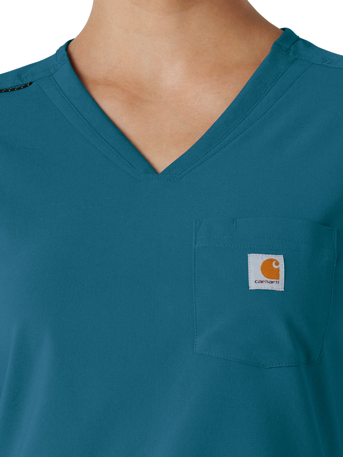Women's One-Pocket Tuck-In Top - C13410 - Caribbean Blue