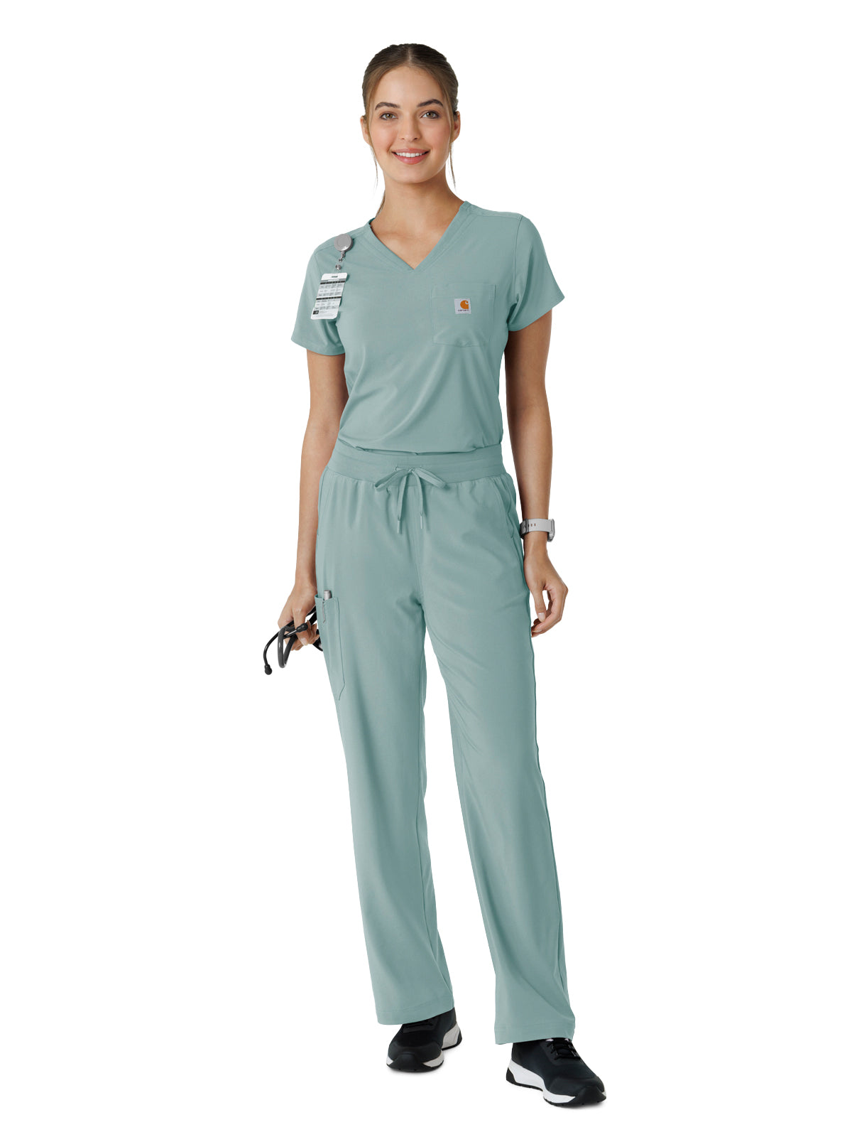 Women's One-Pocket Tuck-In Top - C13410 - Summer Blue