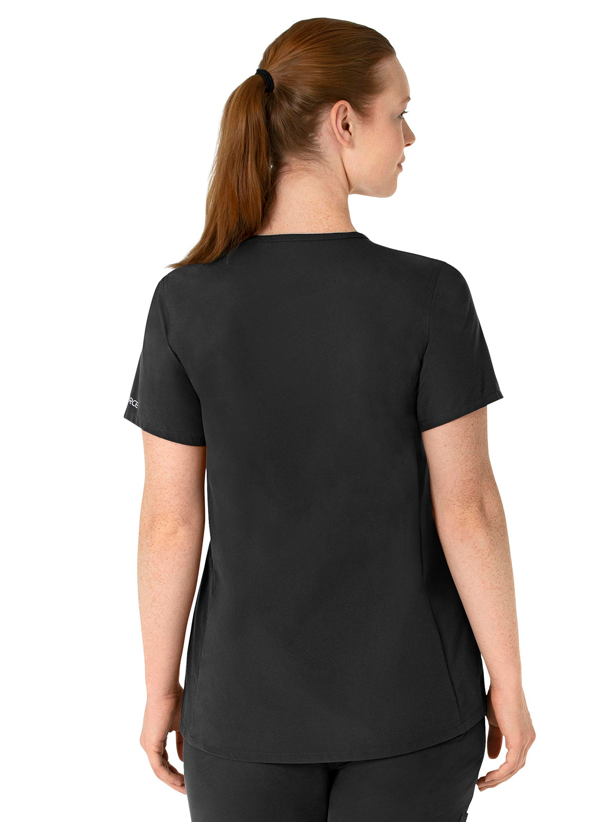 Women's Four-Pocket Henley Maternity Top - C14113 - Black