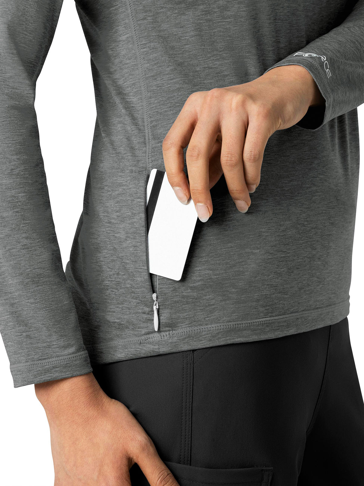 Women's Performance Long Sleeve Tee - C31009 - Pewter Heather