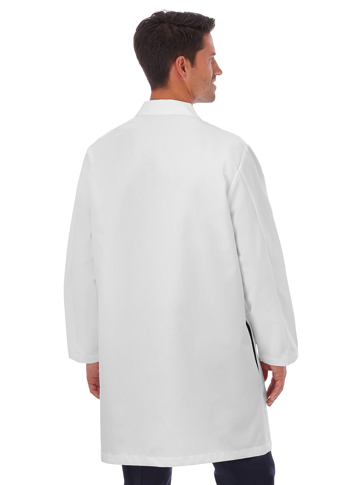 Men's Three-Pocket 38" Full-Length Lab Coat - 15112 - White