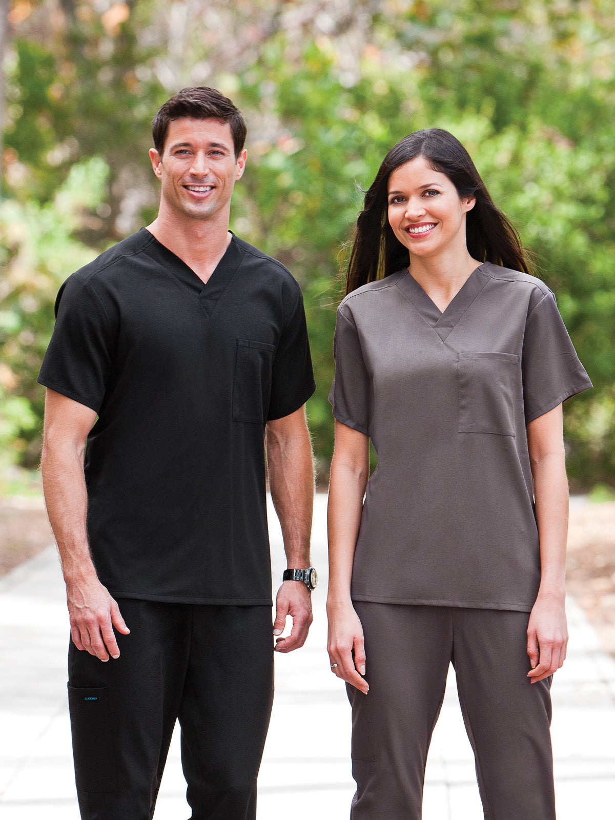 Unisex 1-Pocket V-Neck Top - 2200 - Black