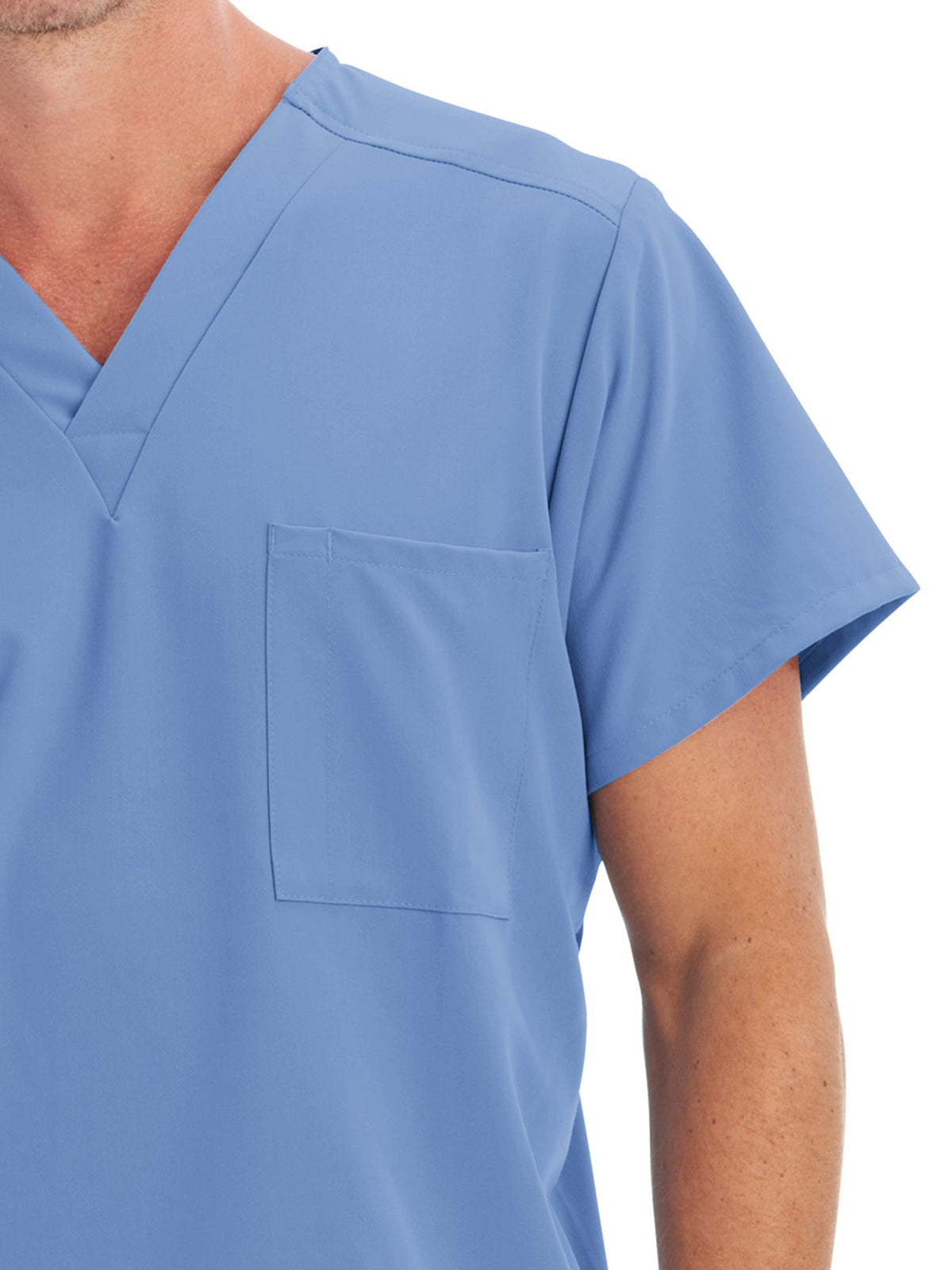 Unisex 1-Pocket V-Neck Top - 2200 - Ceil Blue