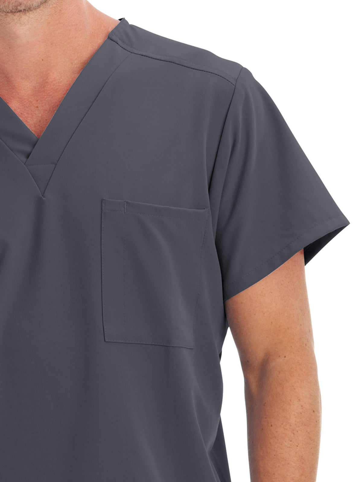 Unisex 1-Pocket V-Neck Top - 2200 - Charcoal