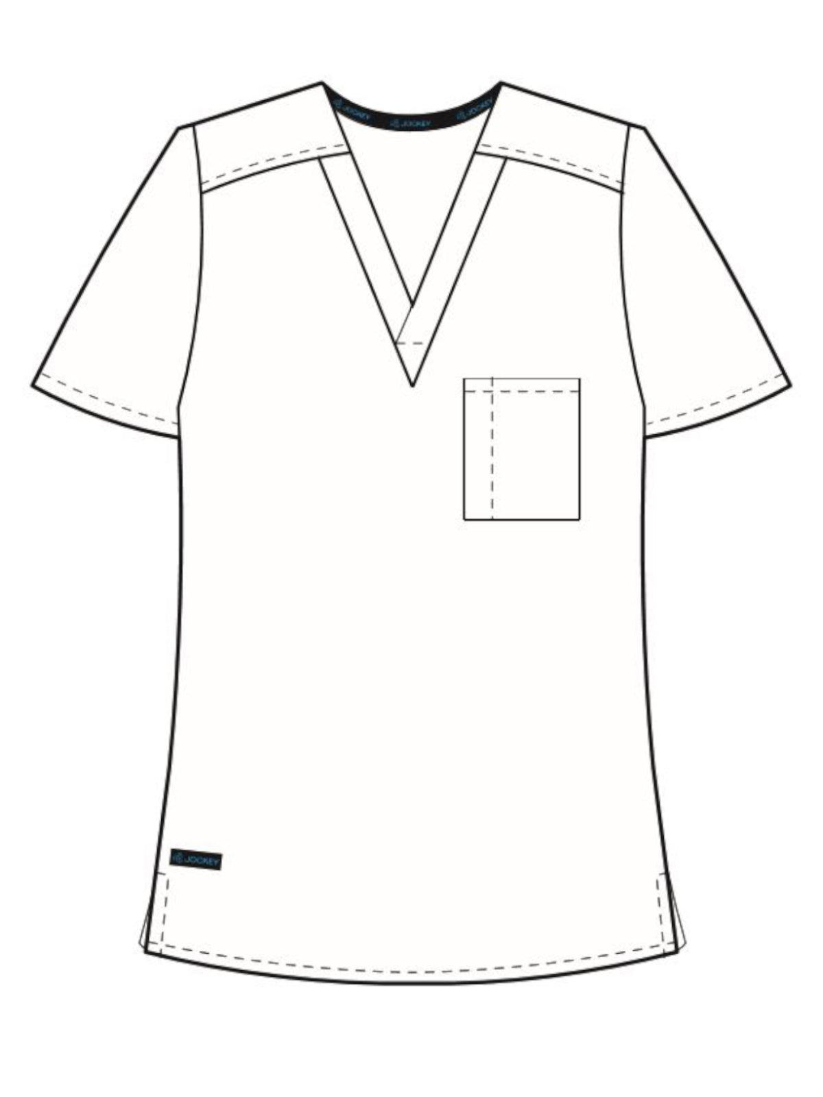 Unisex 1-Pocket V-Neck Top - 2200 - Charcoal