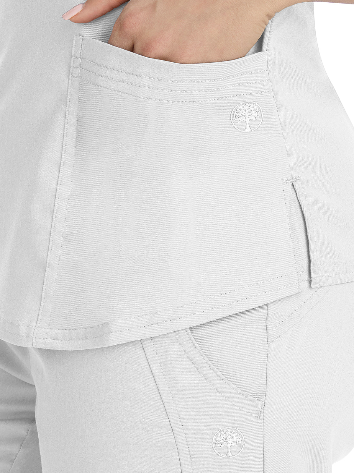 Women's 2-Pocket Jane Triple-Needle Stitching Top - 2167 - White