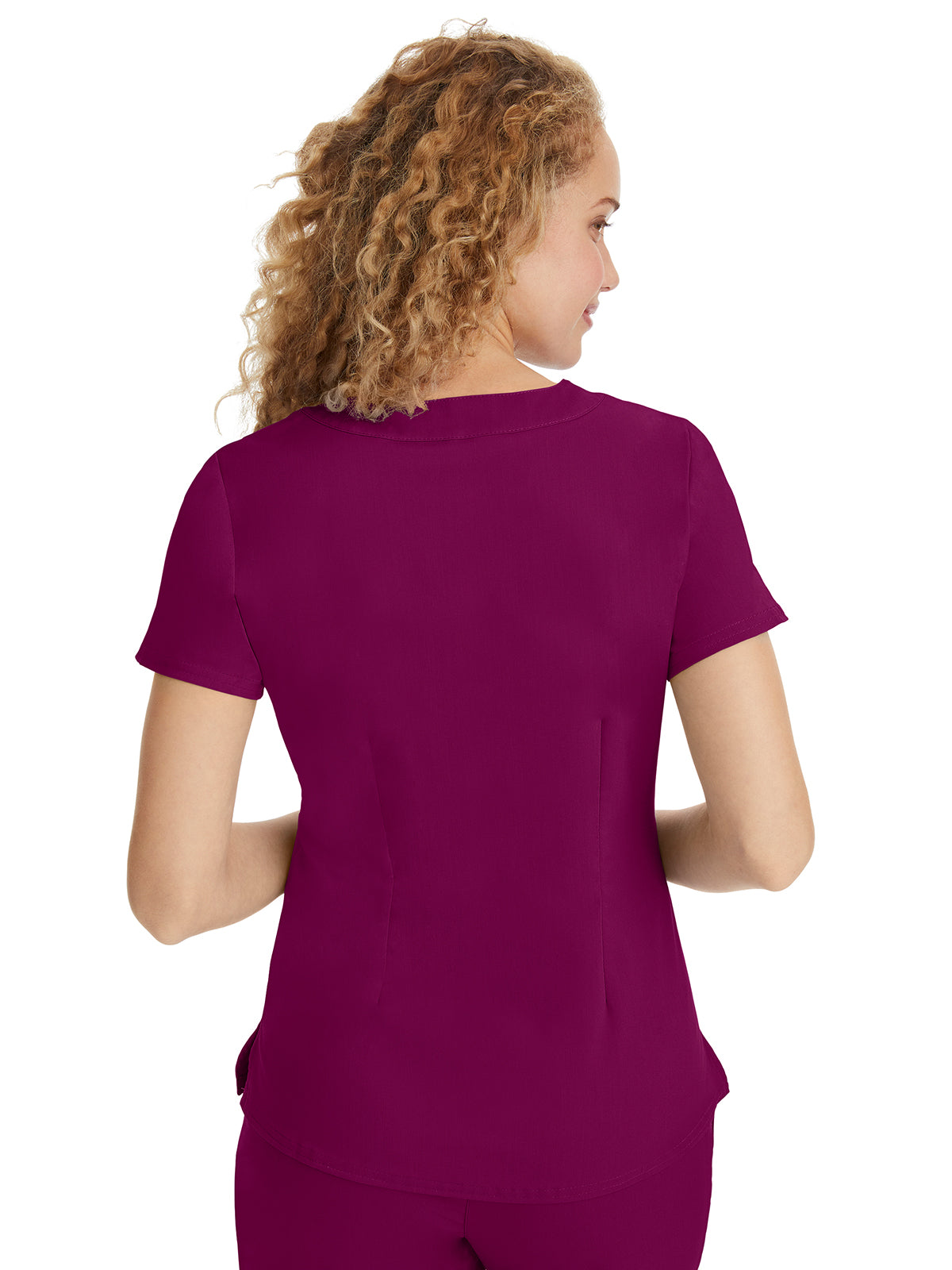 Women's 2-Pocket Jane Triple-Needle Stitching Top - 2167 - Wine