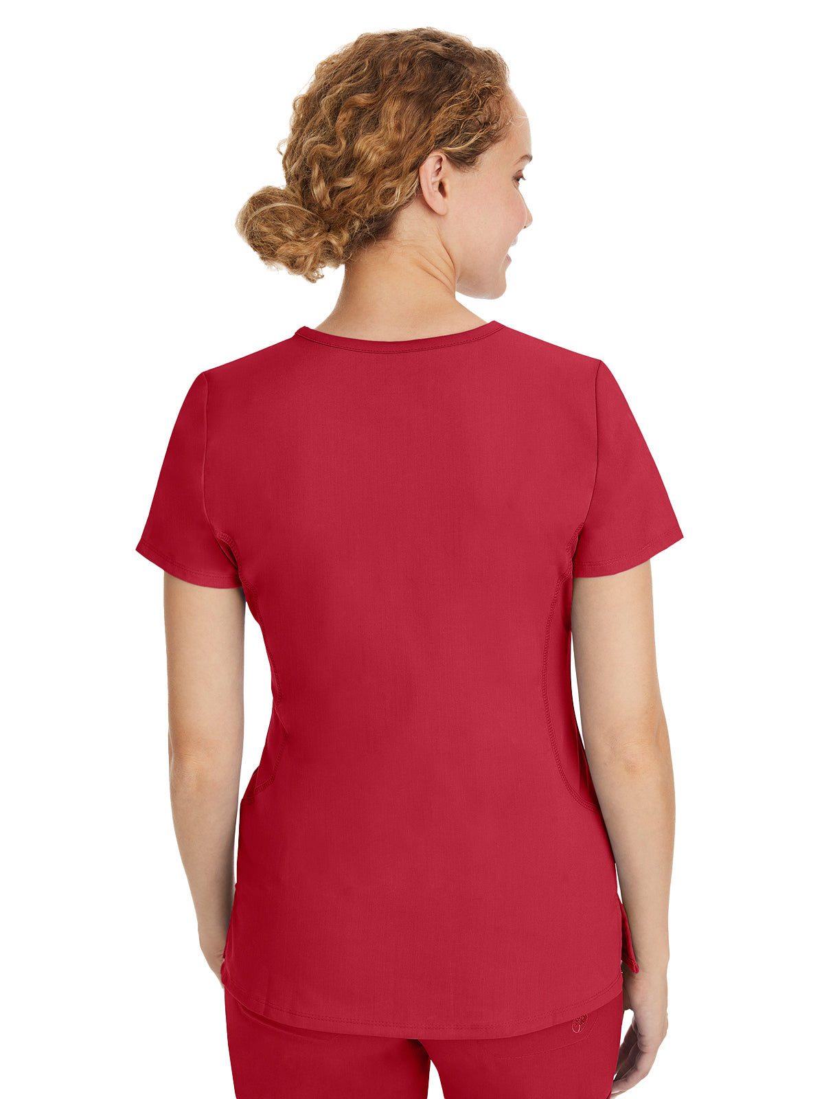 Women's 2-Pocket Juliet Stylish V-Neck Top - 2245 - Red