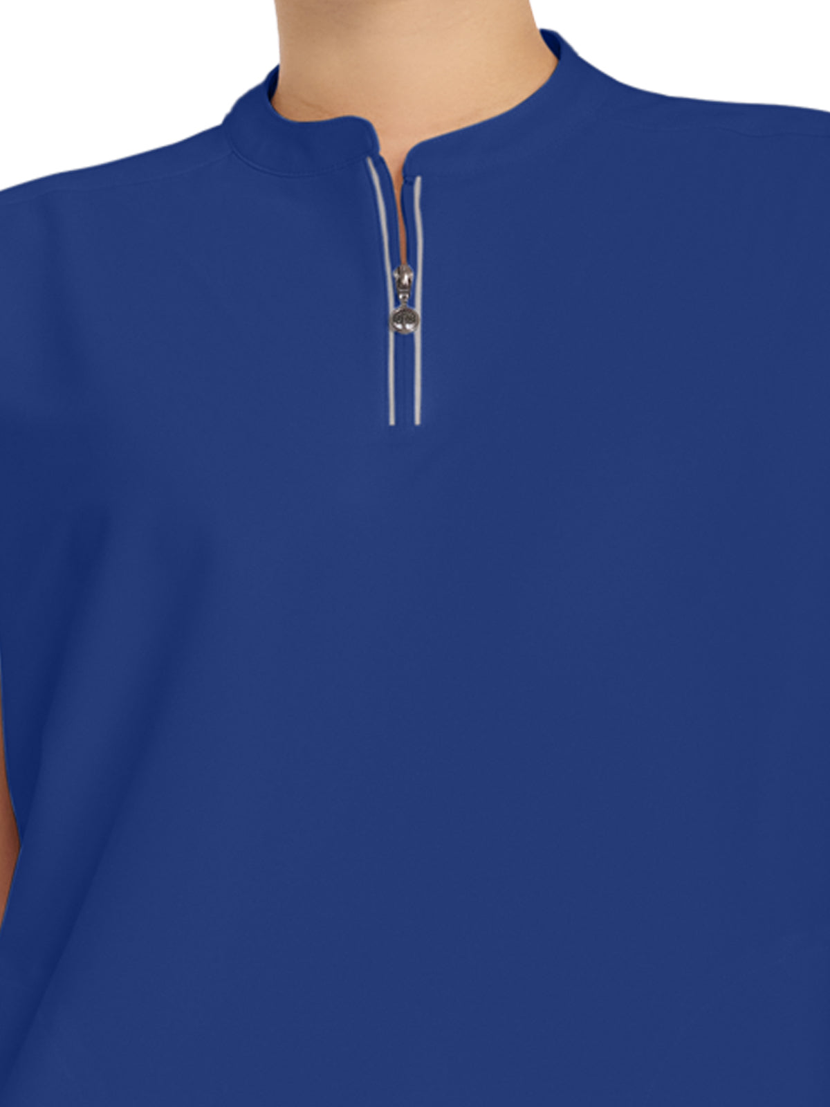 Women's 2-Pocket Sandy Mandarin Collar Top - 2286 - Galaxy Blue