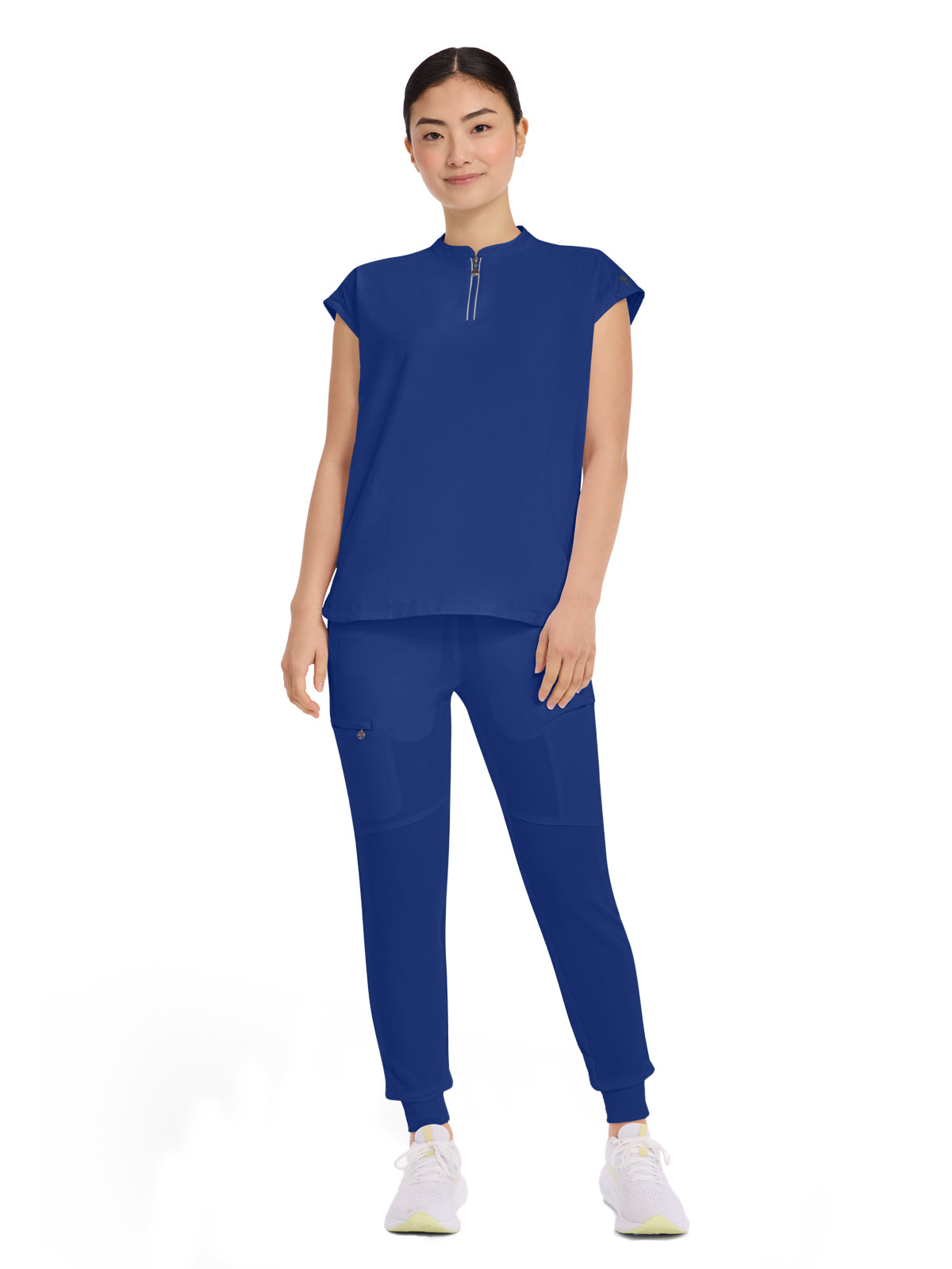 Women's 2-Pocket Sandy Mandarin Collar Top - 2286 - Galaxy Blue