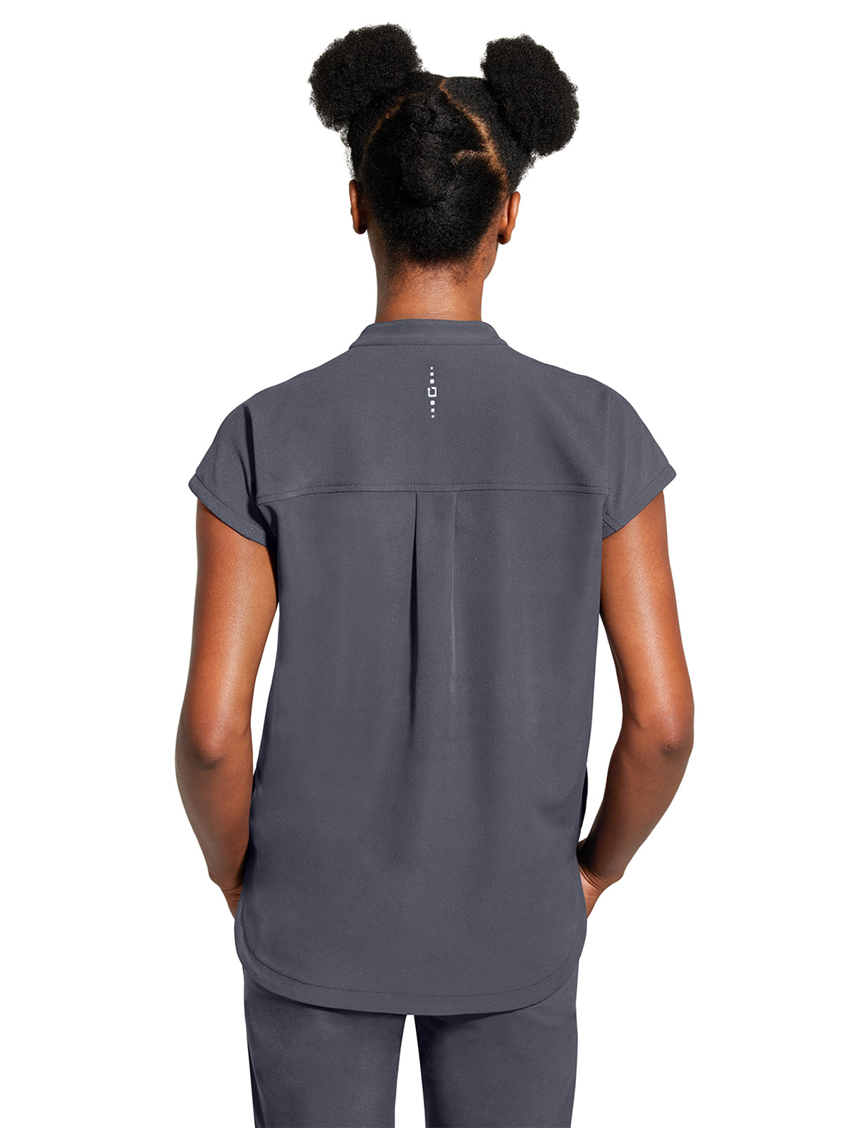 Women's 2-Pocket Sandy Mandarin Collar Top - 2286 - Pewter
