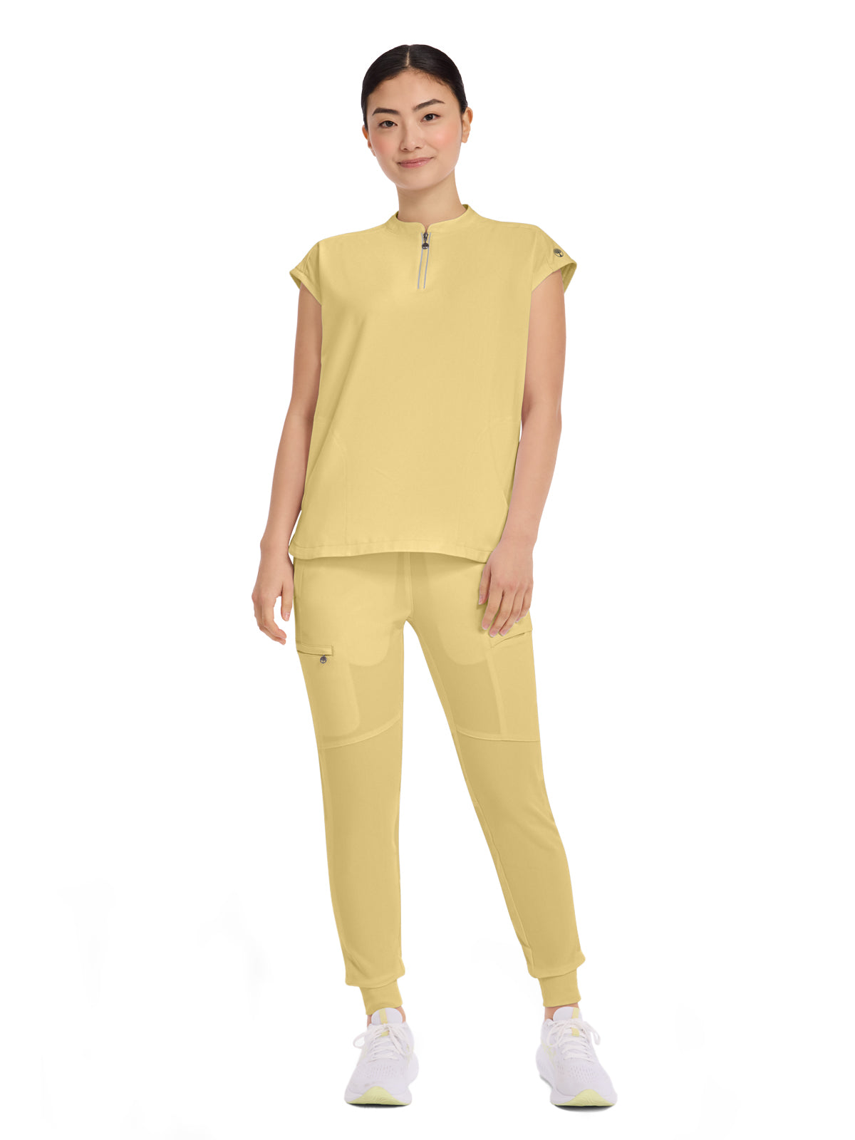 Women's 2-Pocket Sandy Mandarin Collar Top - 2286 - Sunray Yellow