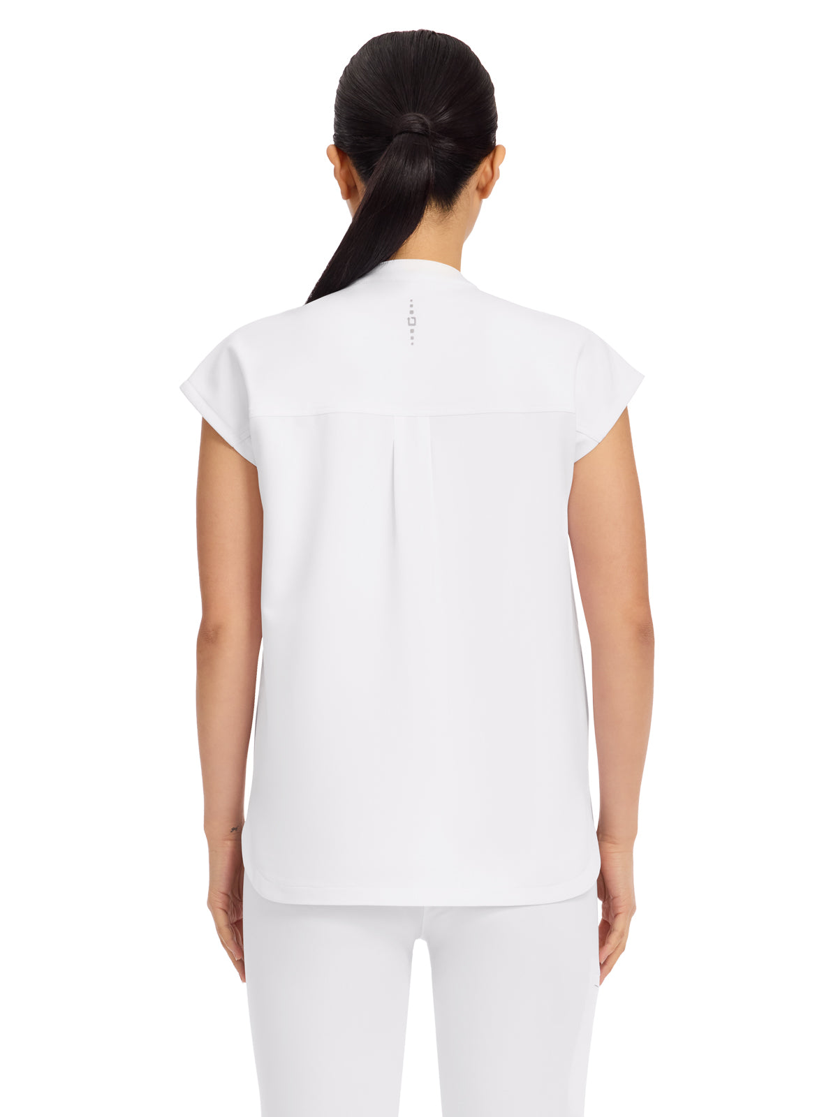 Women's 2-Pocket Sandy Mandarin Collar Top - 2286 - White