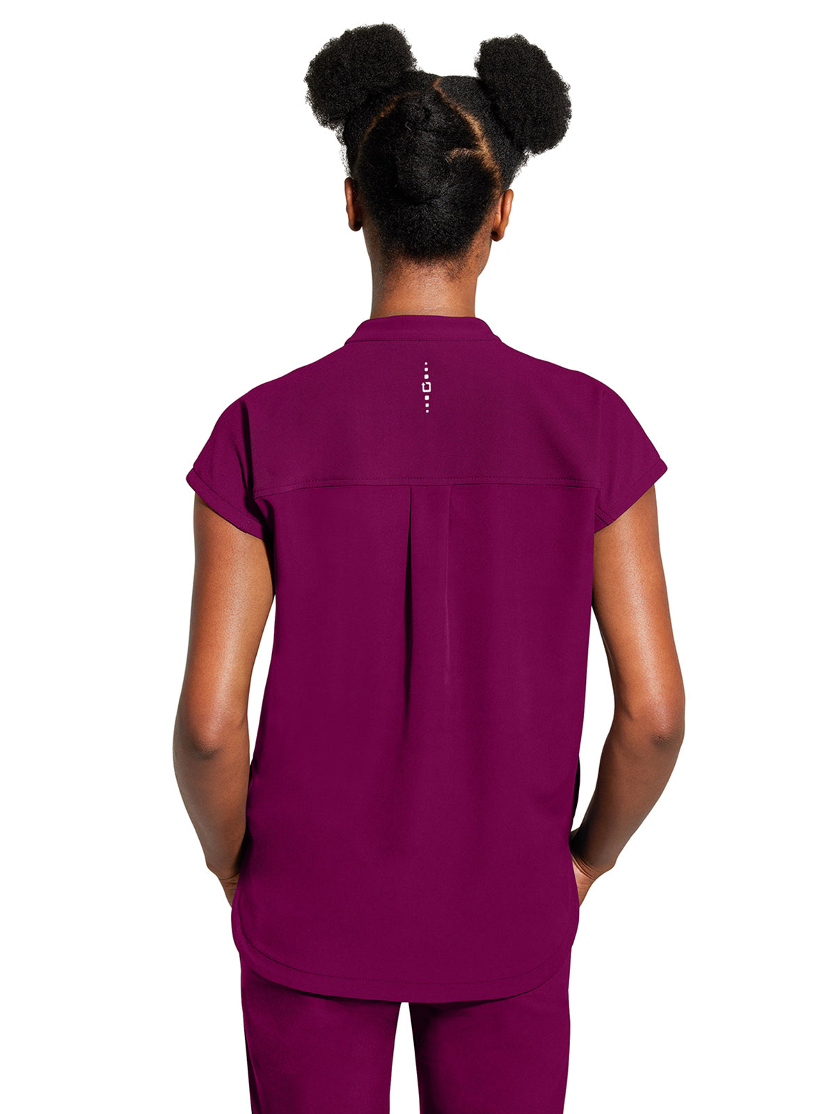 Women's 2-Pocket Sandy Mandarin Collar Top - 2286 - Wine