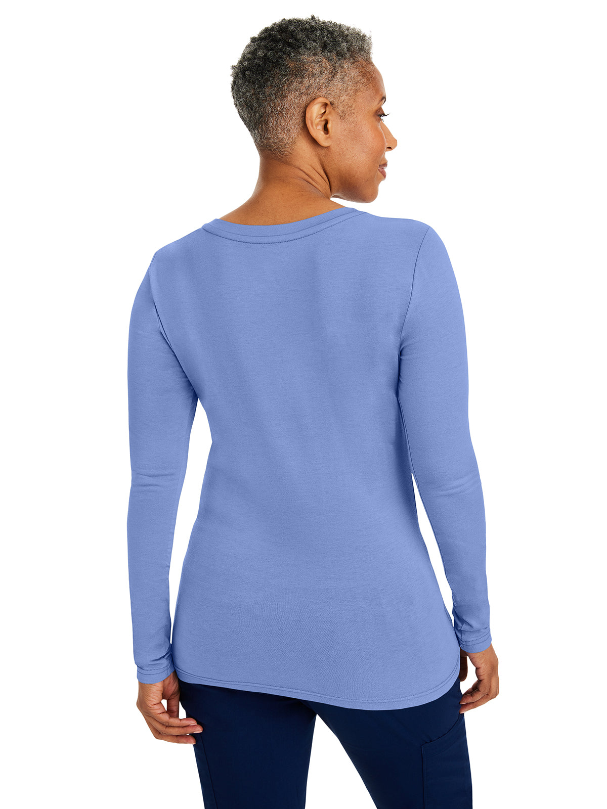 Women's Pocketless Melissa Long Sleeve Underscrub Tee - 5047 - Ceil