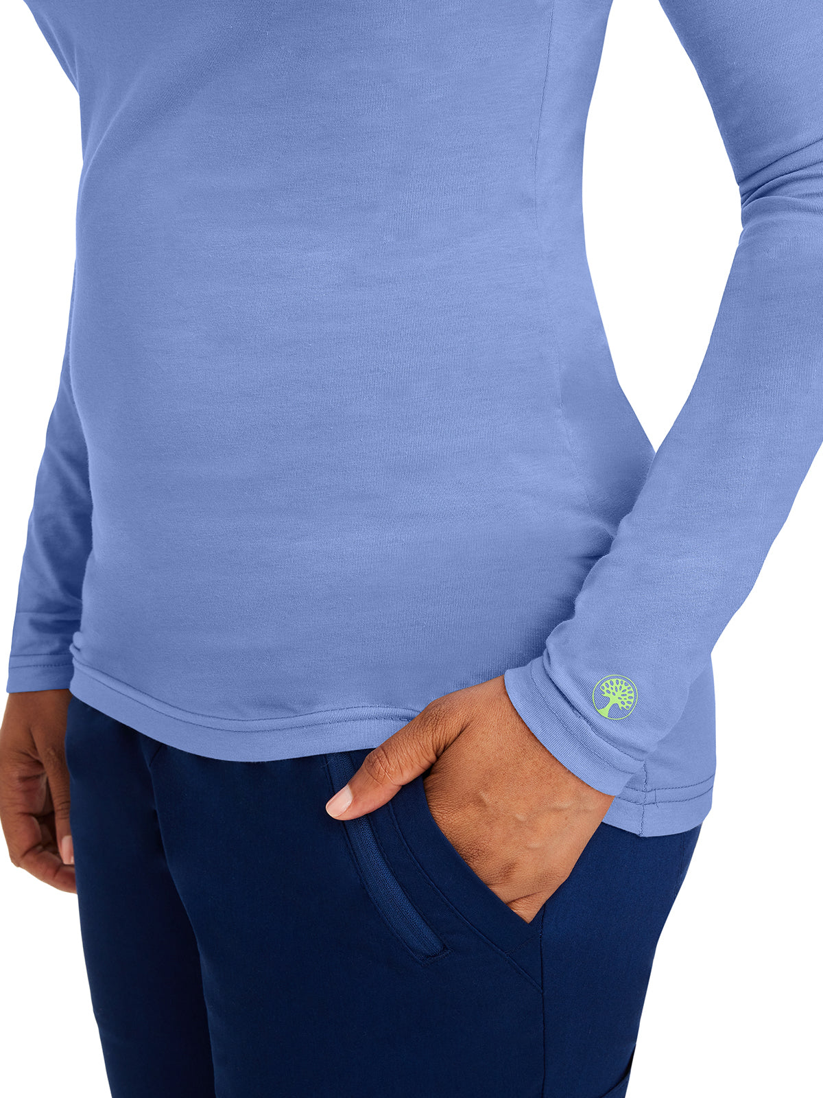 Women's Pocketless Melissa Long Sleeve Underscrub Tee - 5047 - Ceil