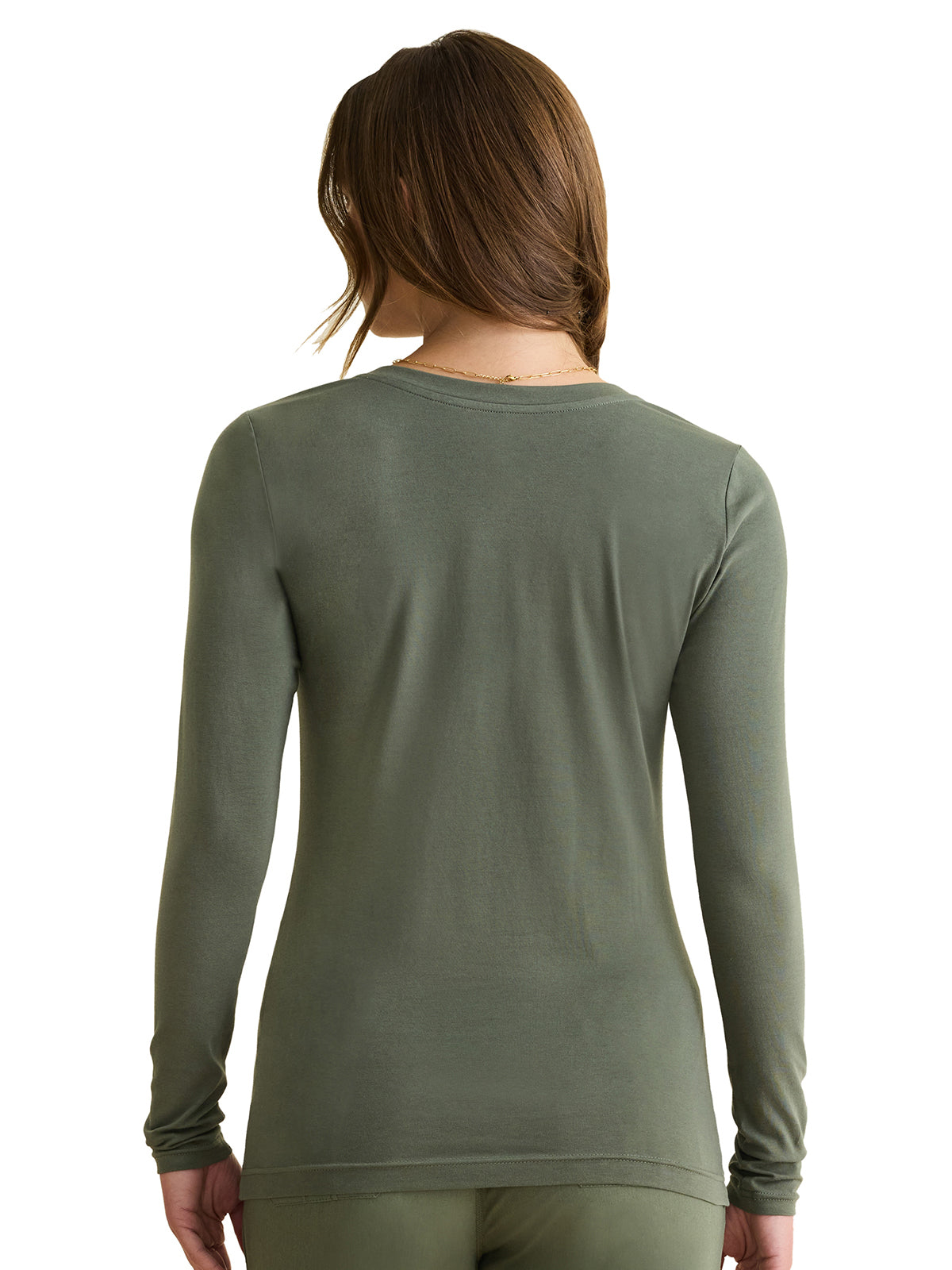 Women's Pocketless Melissa Long Sleeve Underscrub Tee - 5047 - Olive