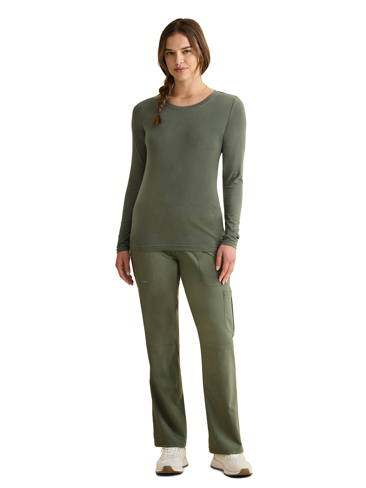 Women's Pocketless Melissa Long Sleeve Underscrub Tee - 5047 - Olive