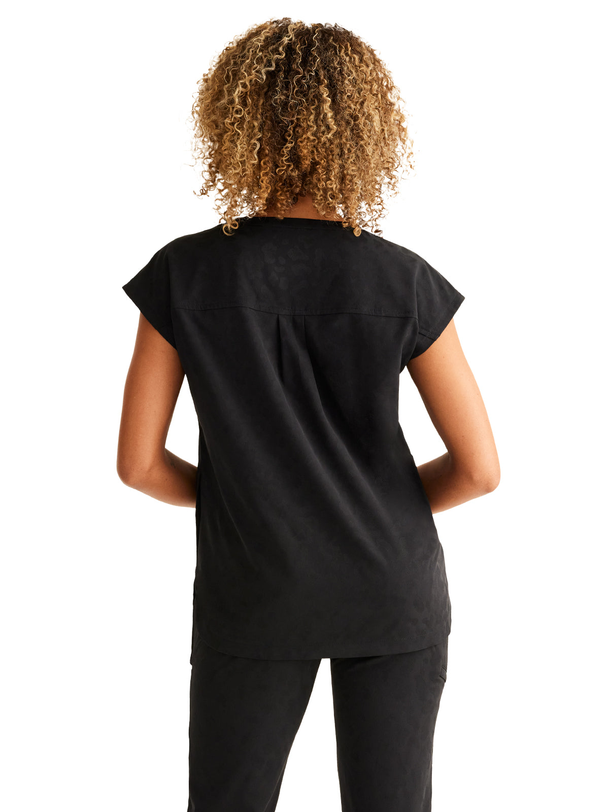 Women's 2-Pocket Jayden Camo Top - 602 - Black