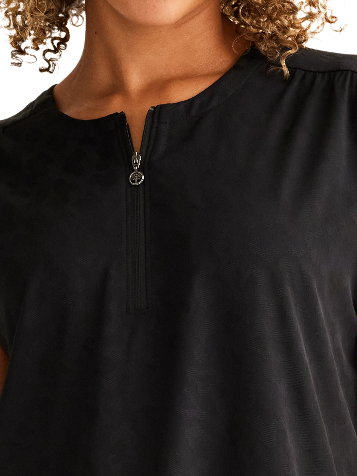 Women's 2-Pocket Jayden Camo Top - 602 - Black