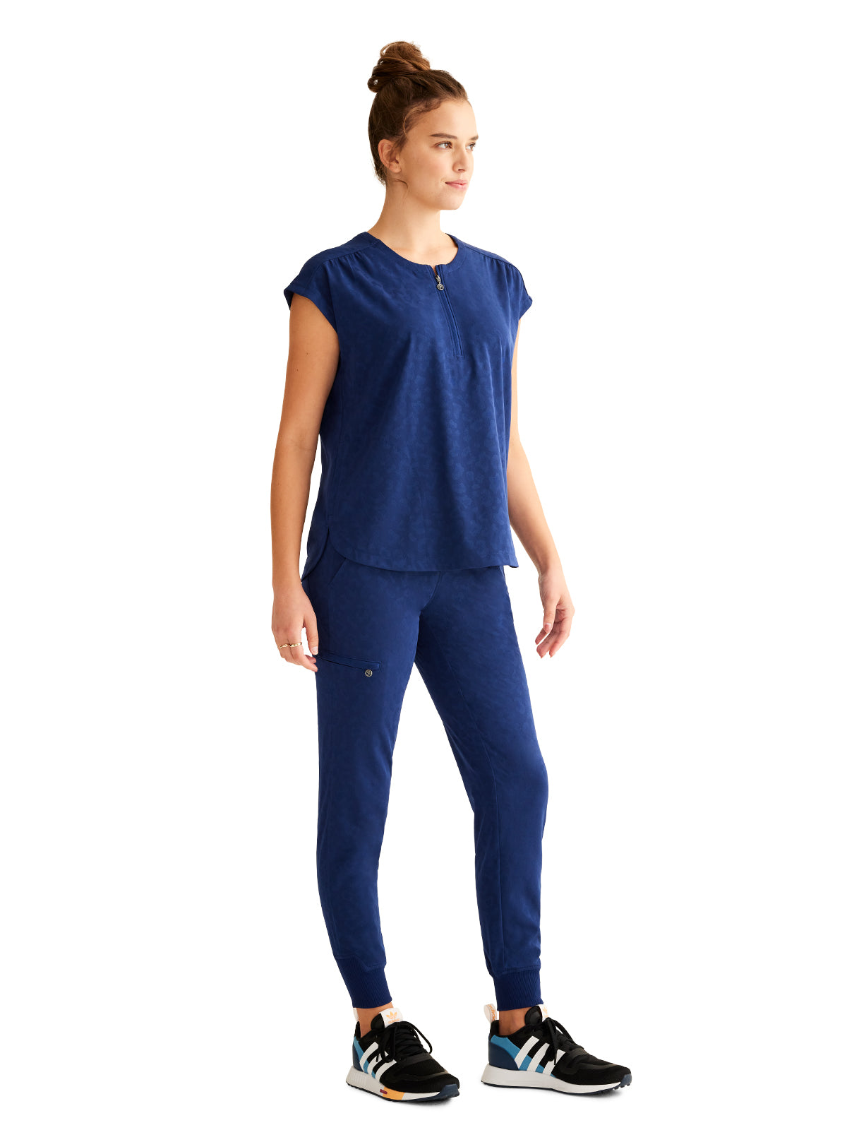 Women's 2-Pocket Jayden Camo Top - 602 - Navy