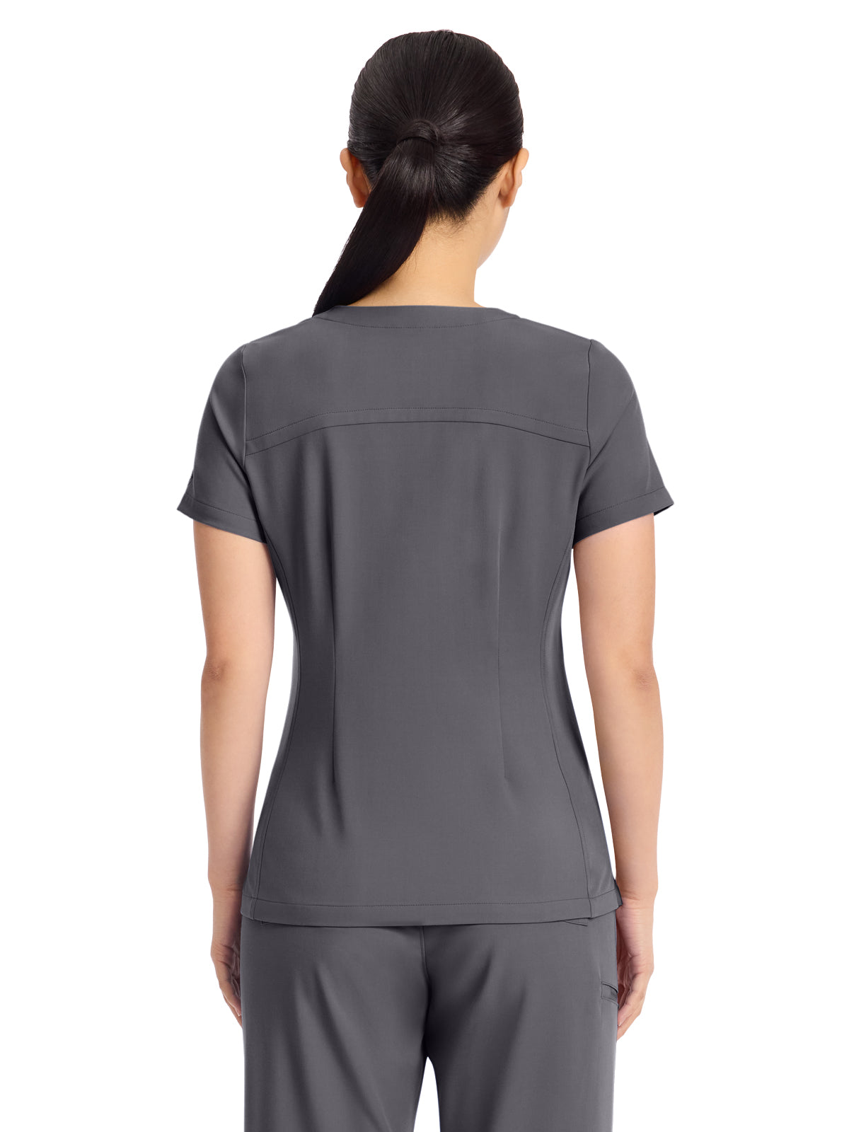 Women's 3-Pocket Y-Neck Top - 751 - Pewter