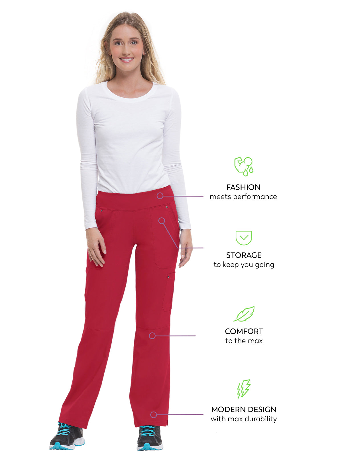Women's 5-Pocket Tori Yoga Waistband Pant - 9133 - Red