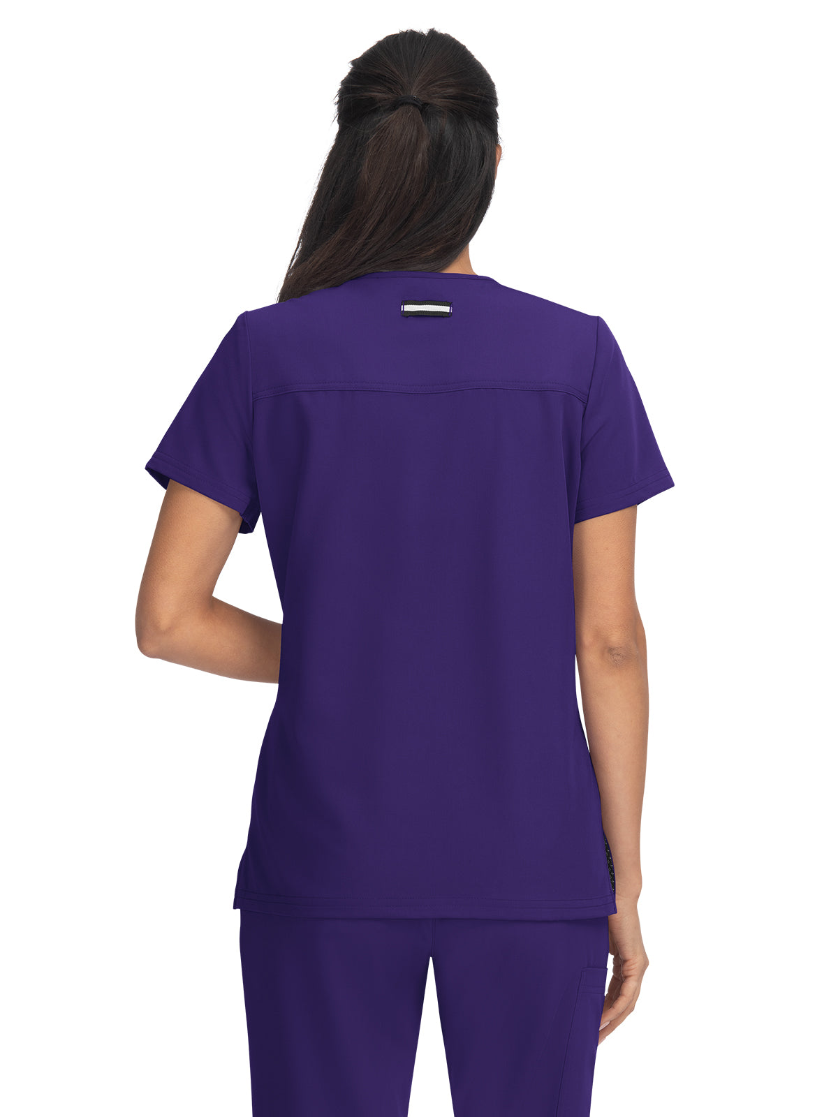 Women's 3-Pocket Wide V-Neck Stretch Hustle and Heart Top - 1019 - Grape
