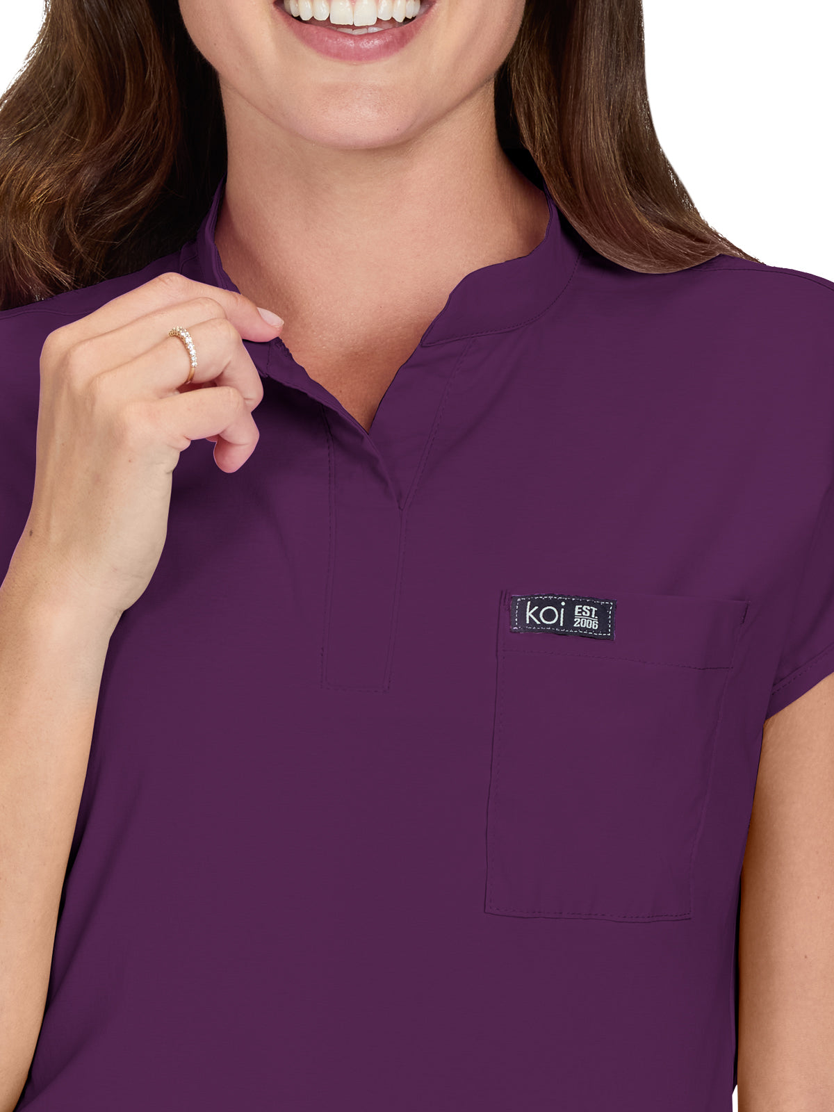 Women's 1-Pocket Stretch Tuck-In Ari Top - 1093 - Eggplant