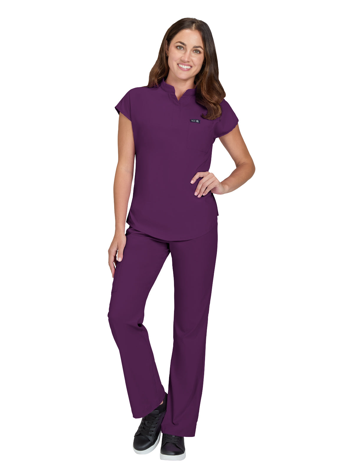Women's 1-Pocket Stretch Tuck-In Ari Top - 1093 - Eggplant