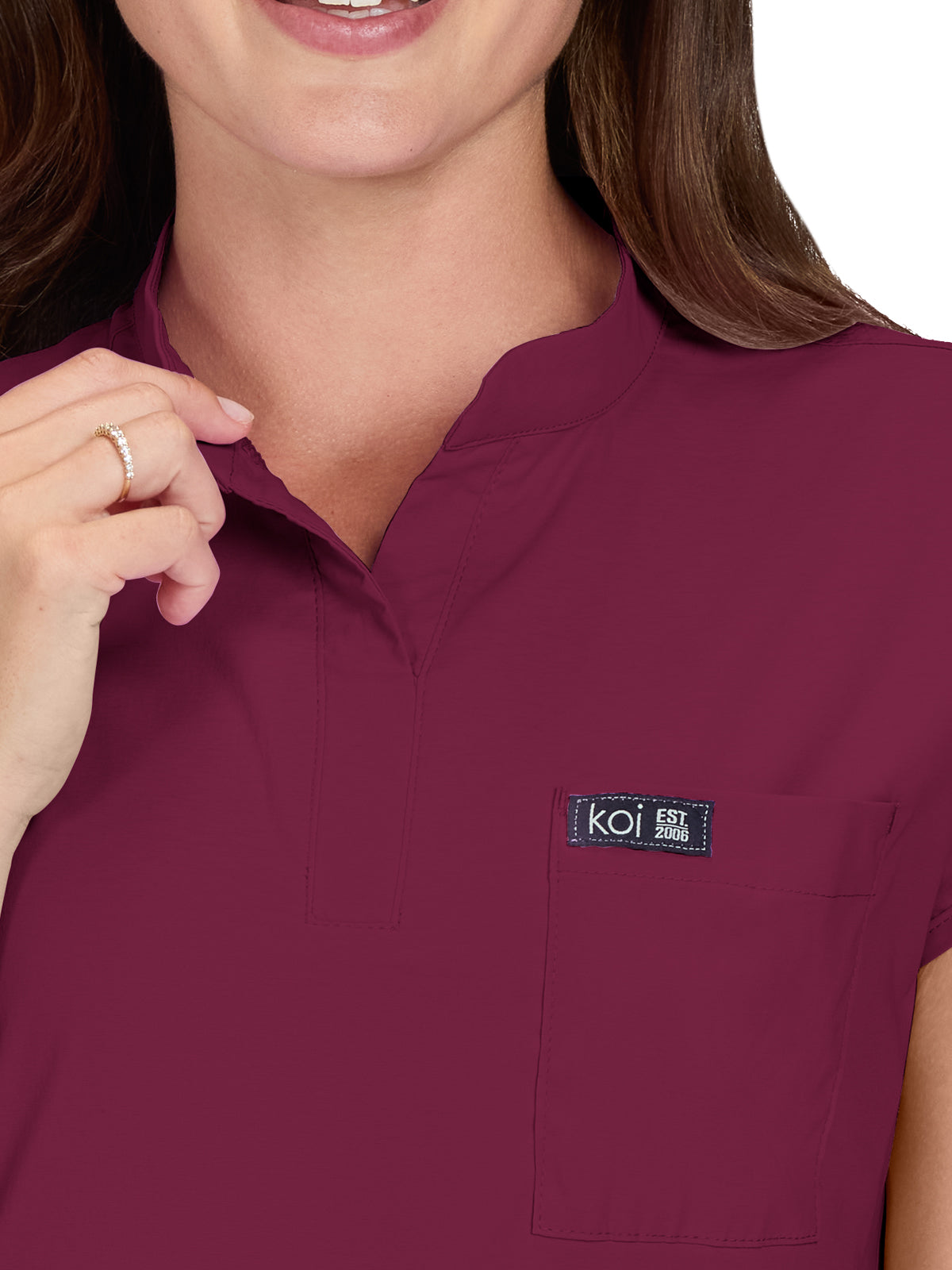 Women's 1-Pocket Stretch Tuck-In Ari Top - 1093 - Wine
