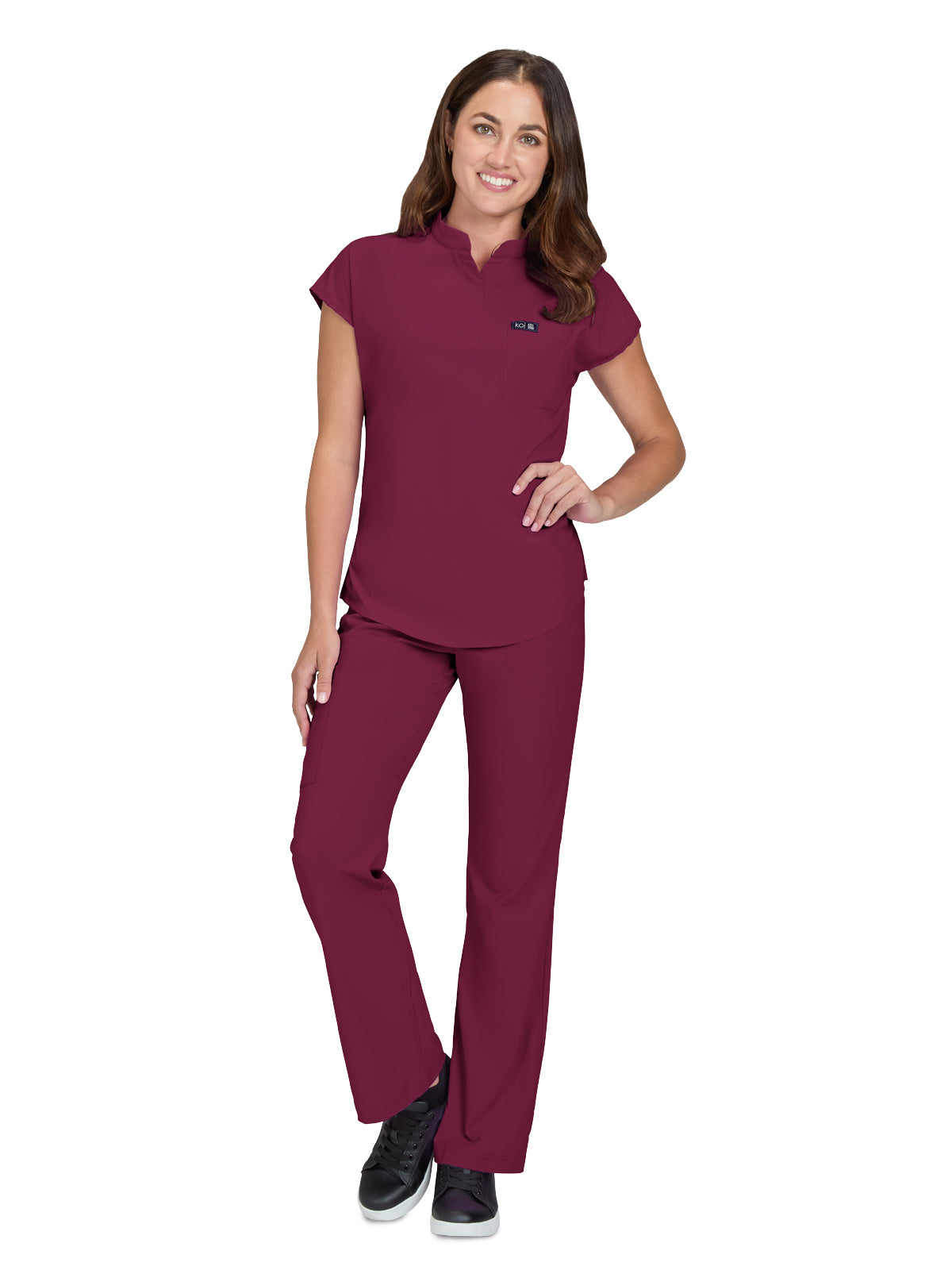 Women's 1-Pocket Stretch Tuck-In Ari Top - 1093 - Wine