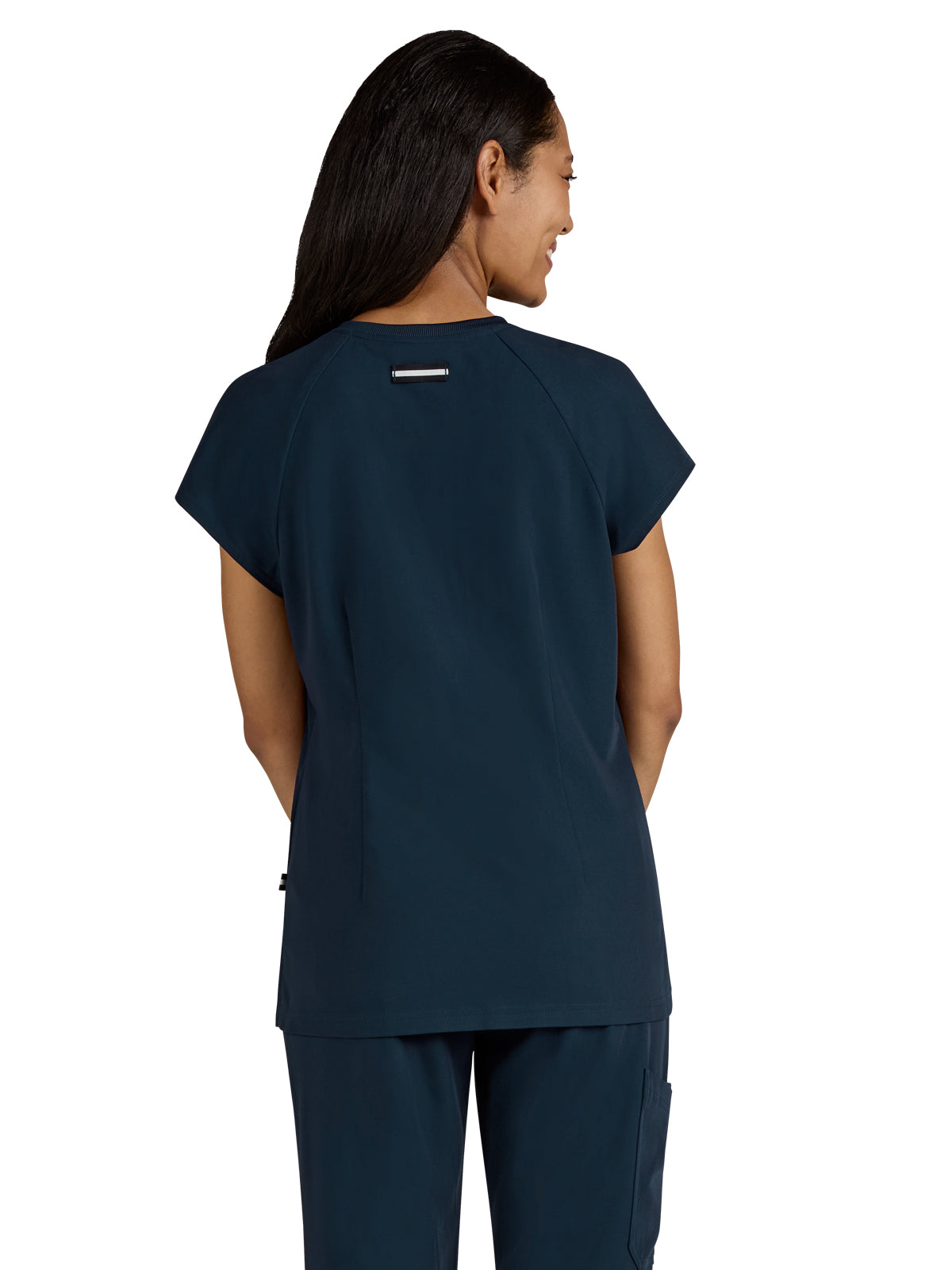 Women's Split-Neck 3-Pocket We Have Heart Top - 1124 - Navy