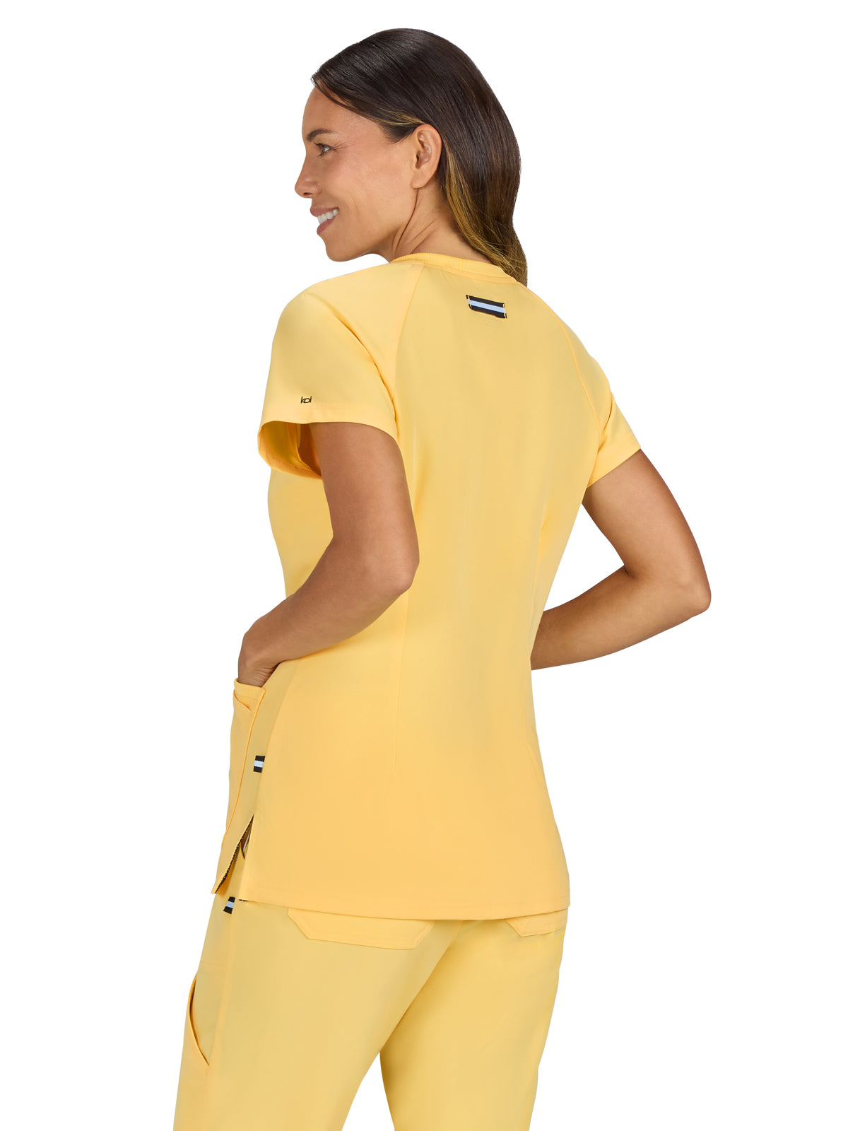 Women's Split-Neck 3-Pocket We Have Heart Top - 1124 - Butter Yellow