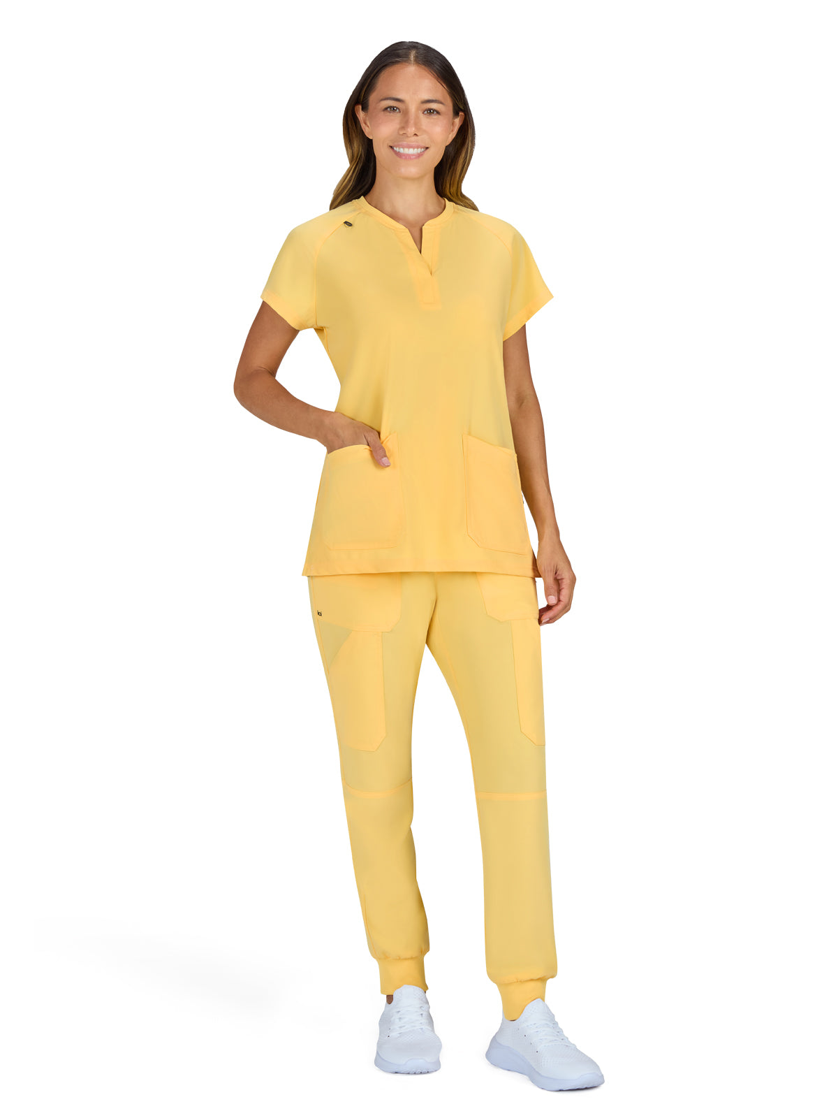 Women's Split-Neck 3-Pocket We Have Heart Top - 1124 - Butter Yellow