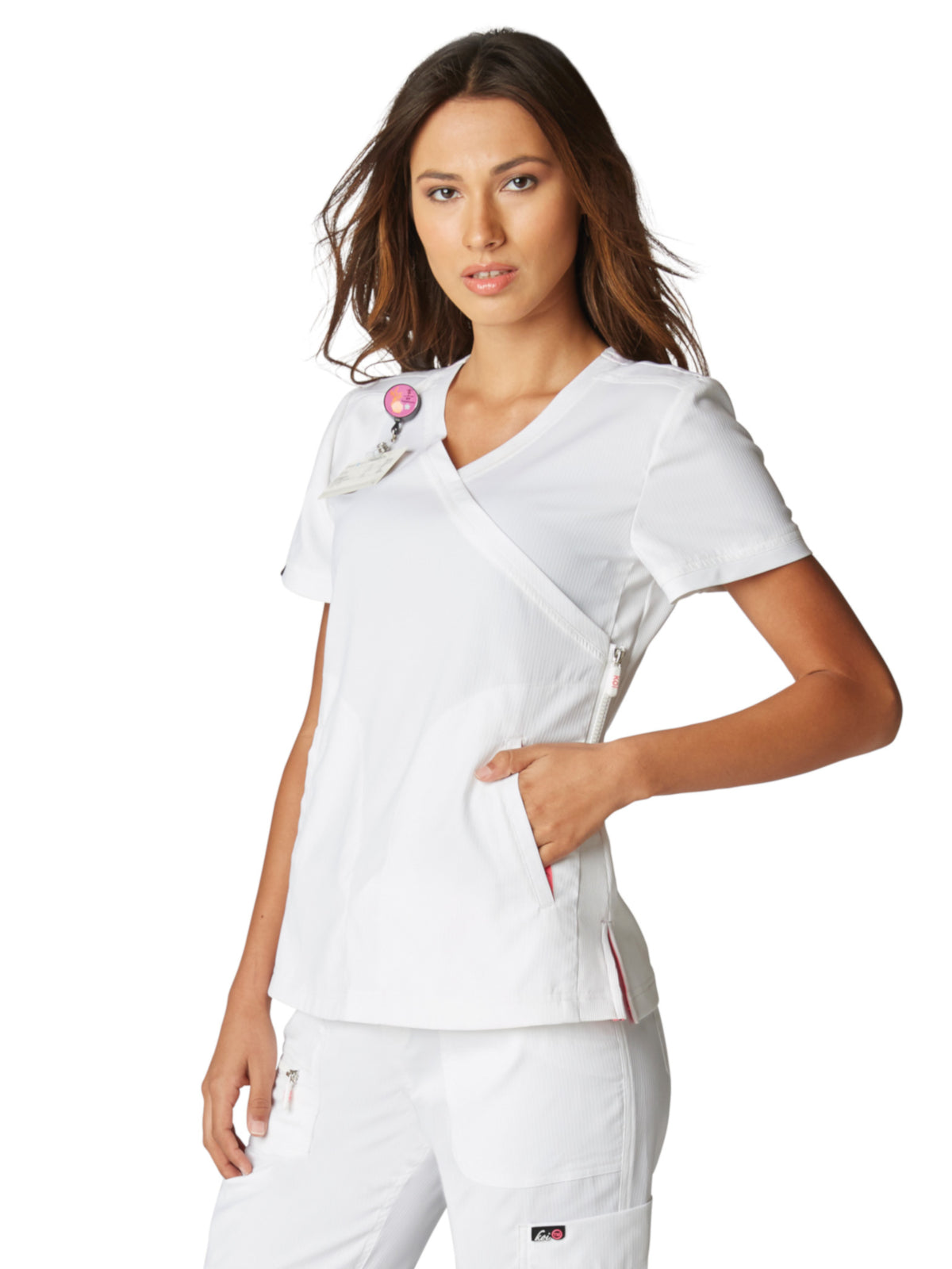 Women's 3-Pocket Mock-Wrap Philosophy Top - 316 - White