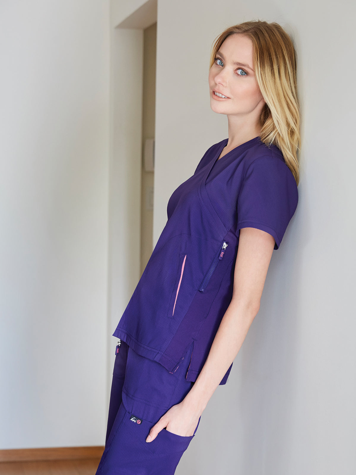 Women's 3-Pocket Mock-Wrap Philosophy Top - 316 - Grape