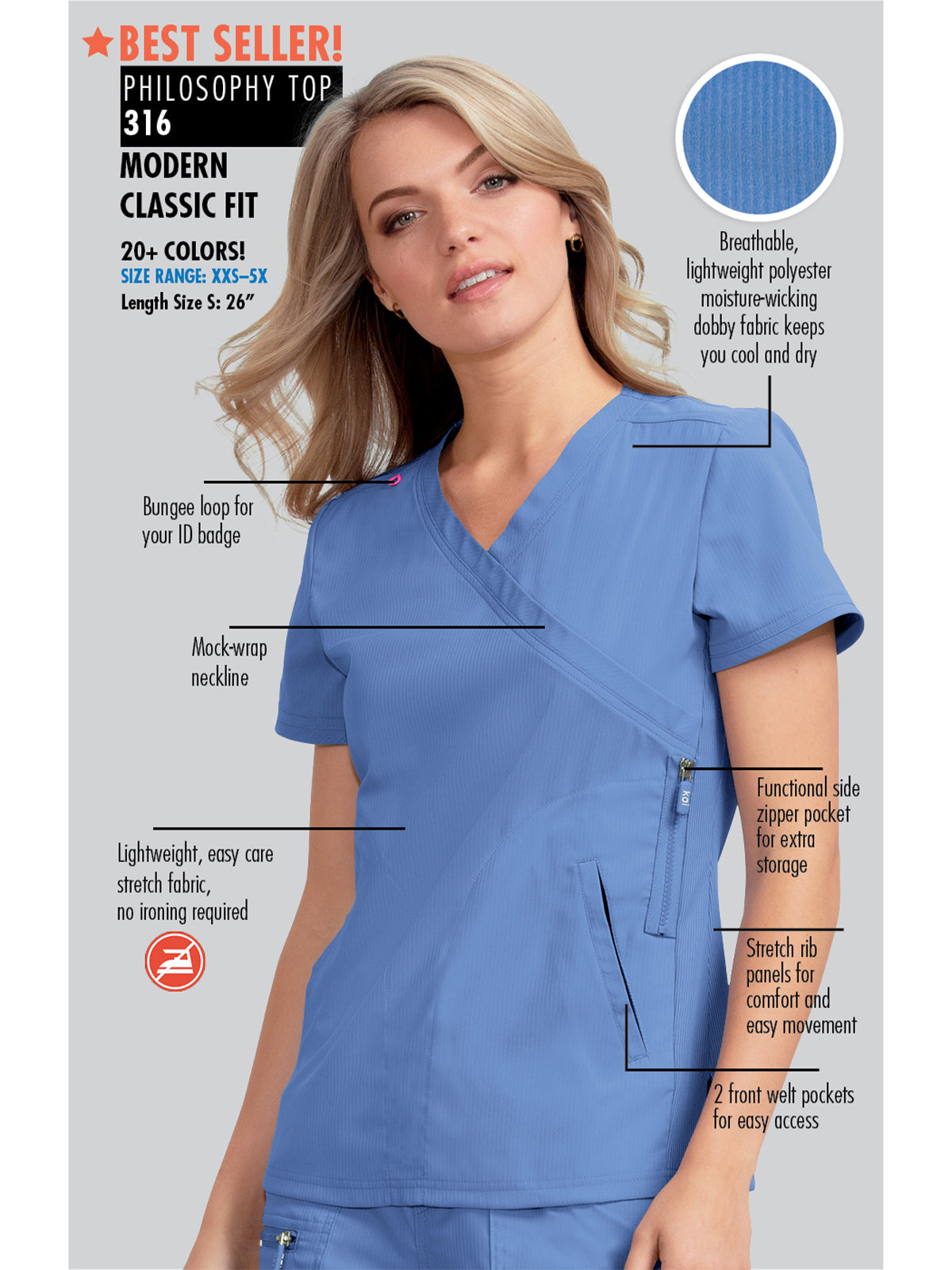 Women's 3-Pocket Mock-Wrap Philosophy Top - 316 - Grape