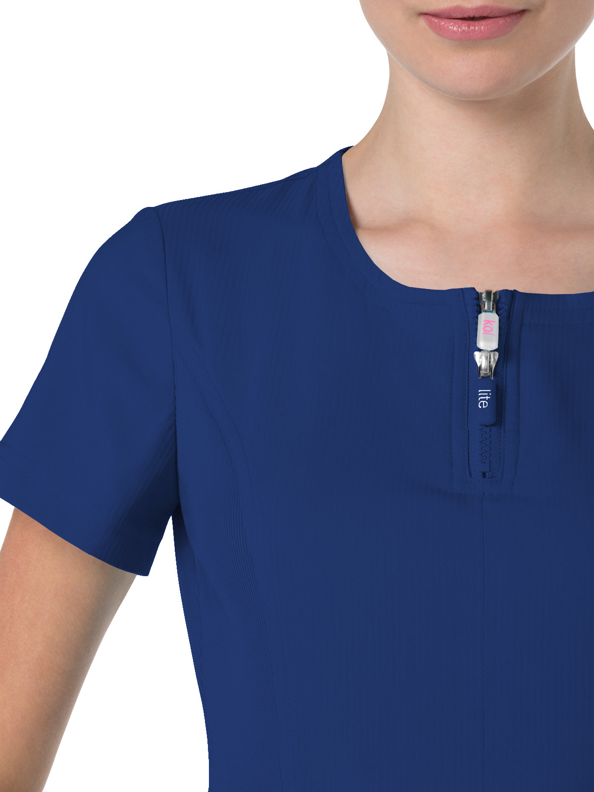 Women's 4-Pocket Zipper Neck Serenity Top - 317 - Navy