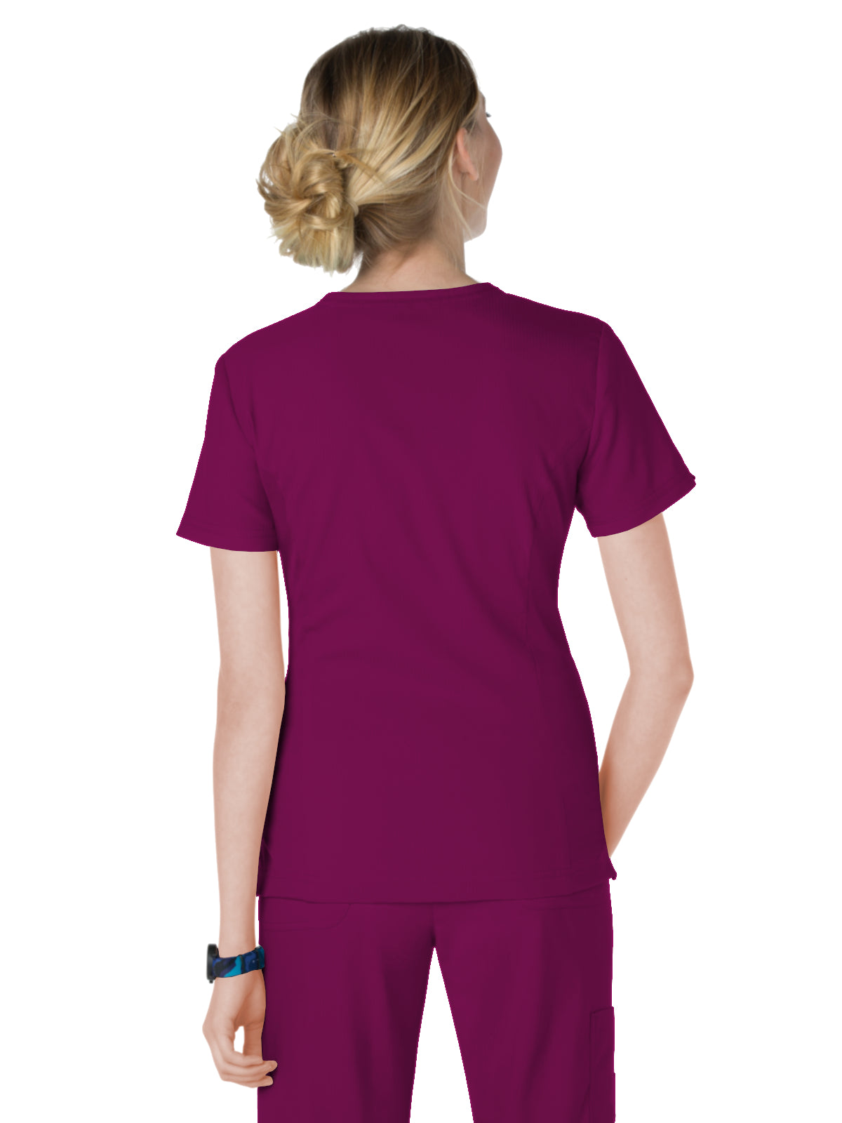 Women's 4-Pocket Zipper Neck Serenity Top - 317 - Wine