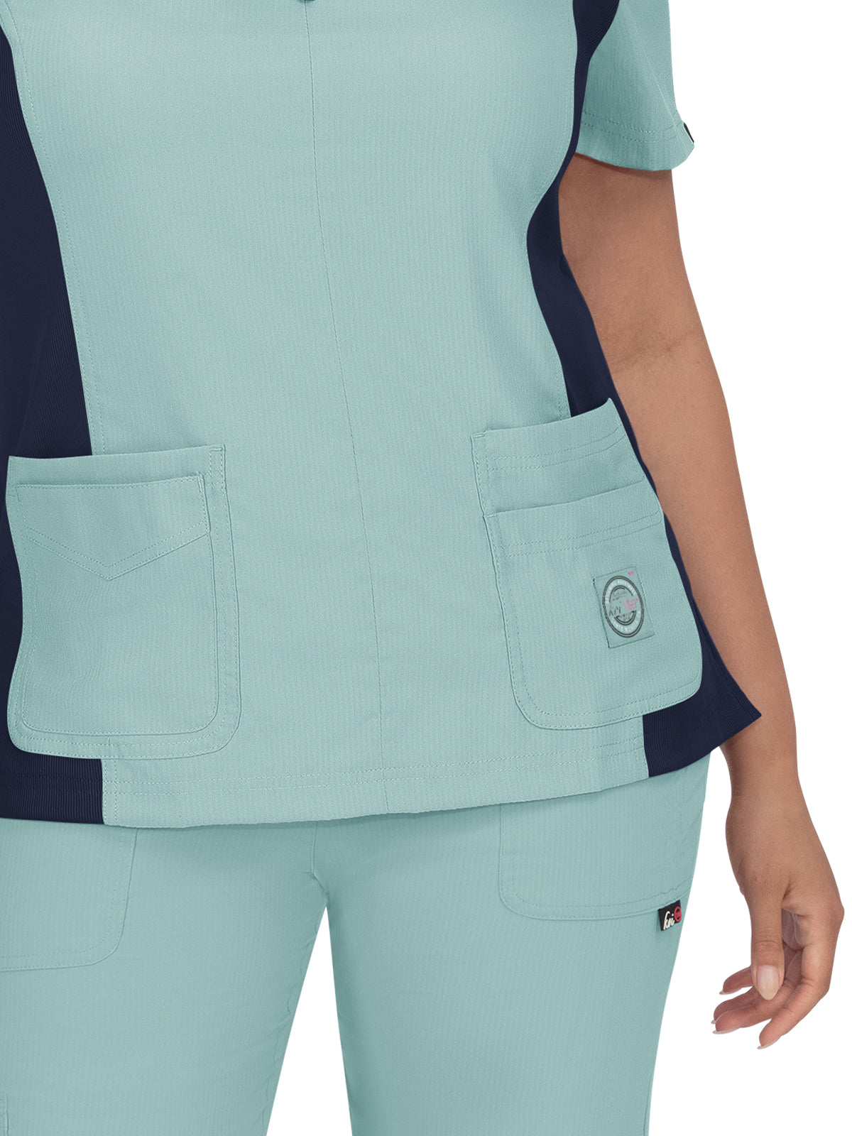 Women's 4-Pocket Zipper Neck Serenity Top - 317 - Sage